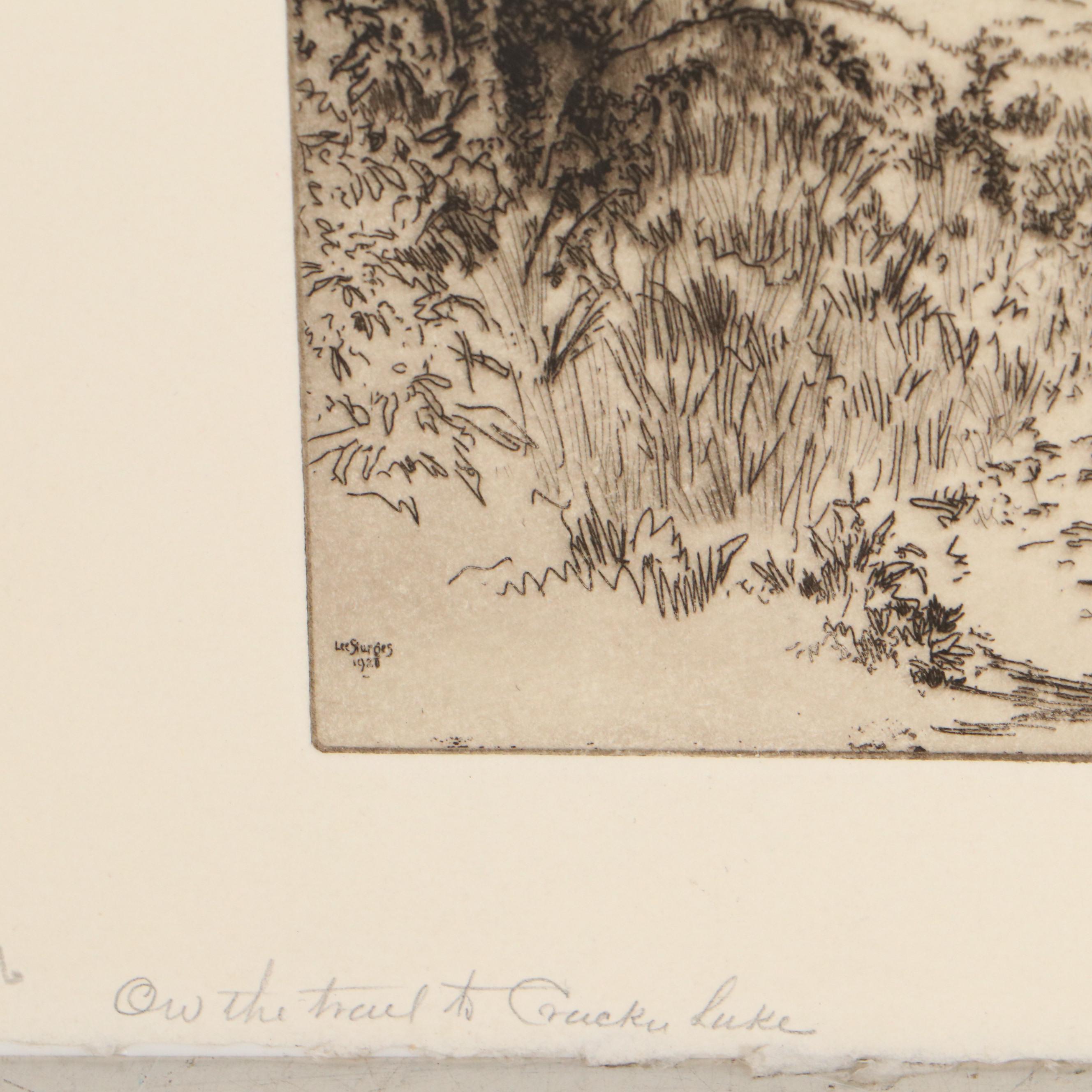 Lee Sturges Landscape Etchings Including "Avalanche Basin, Glacier Park," 1923