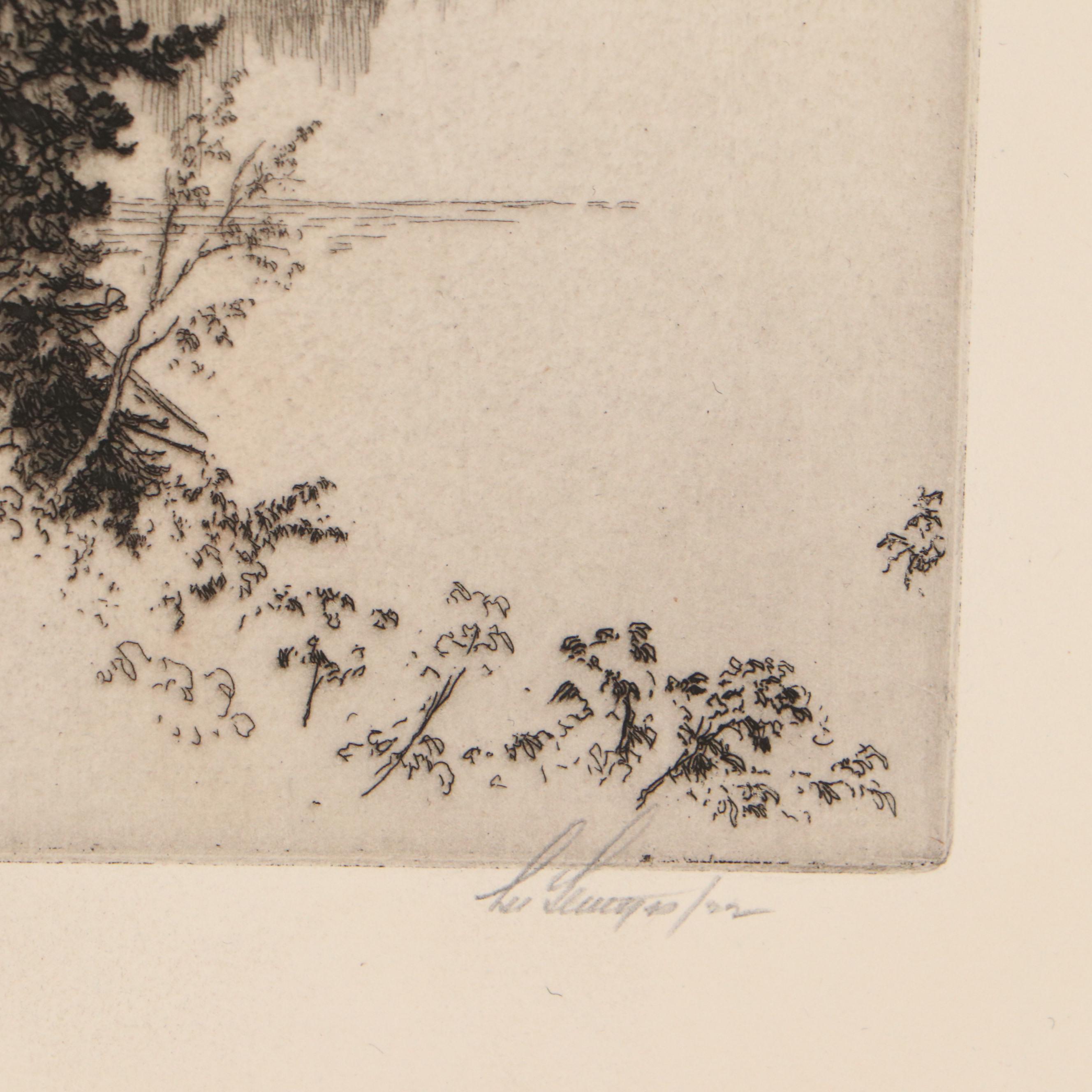 Lee Sturges Landscape Etchings Including "Avalanche Basin, Glacier Park," 1923