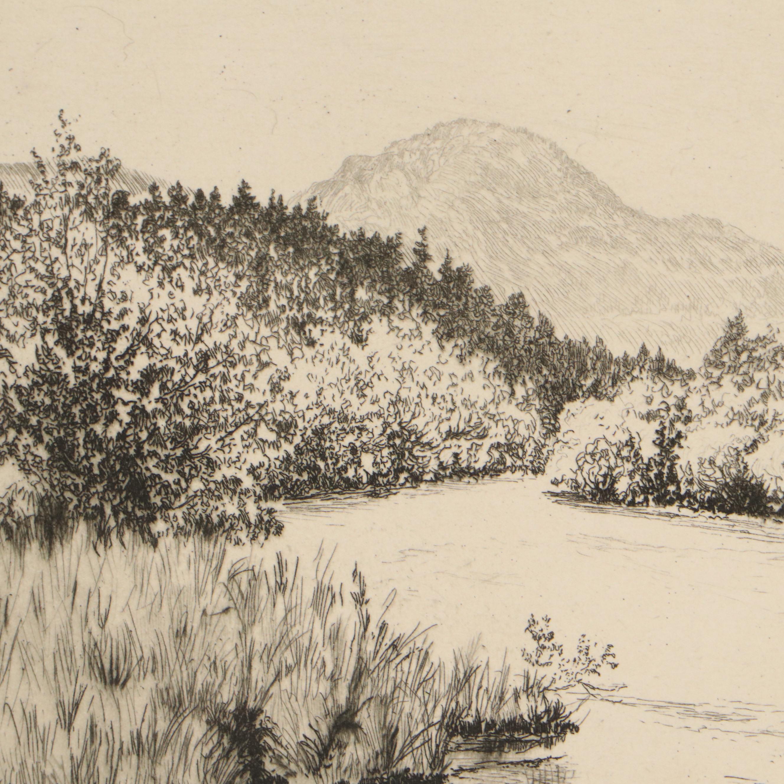 Lee Sturges Landscape Etchings Including "Avalanche Basin, Glacier Park," 1923