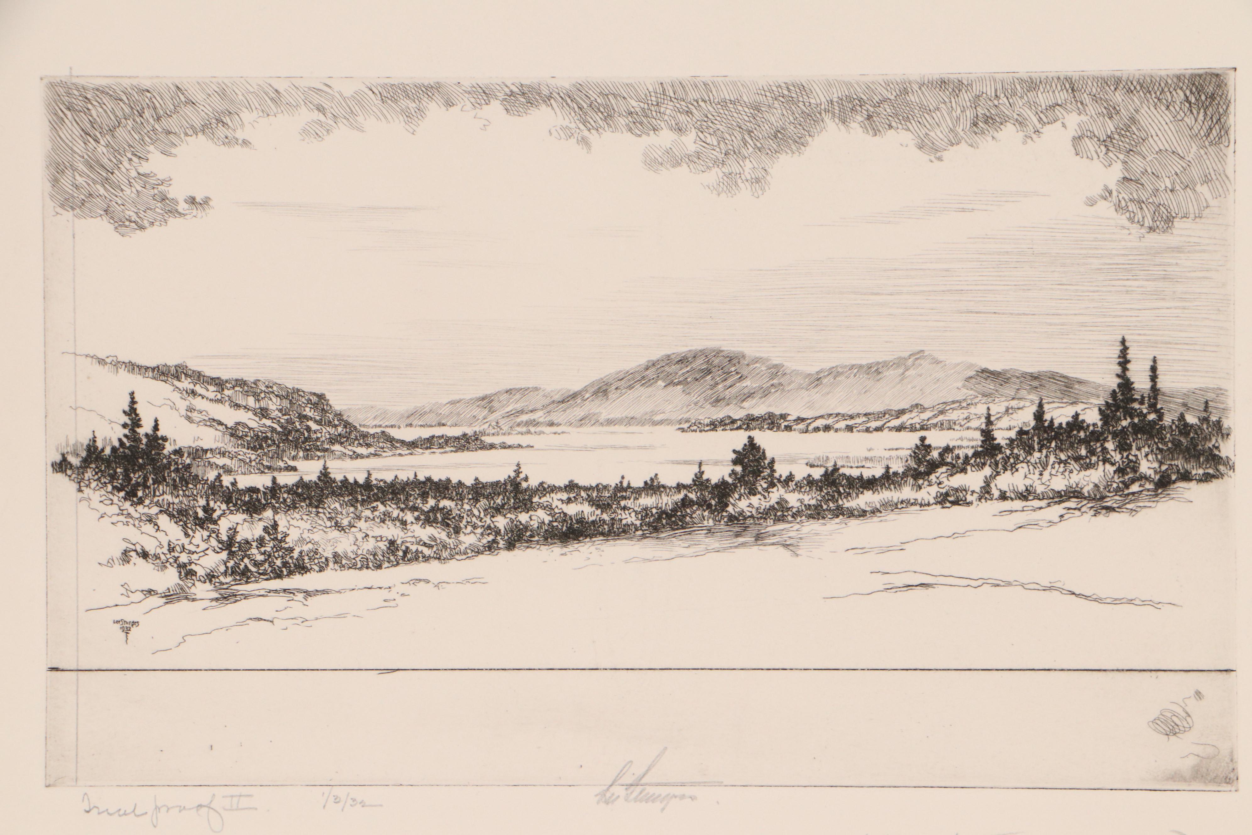 Lee Sturges Landscape Etchings Including "Keystone Canyon, Alaska," 1925
