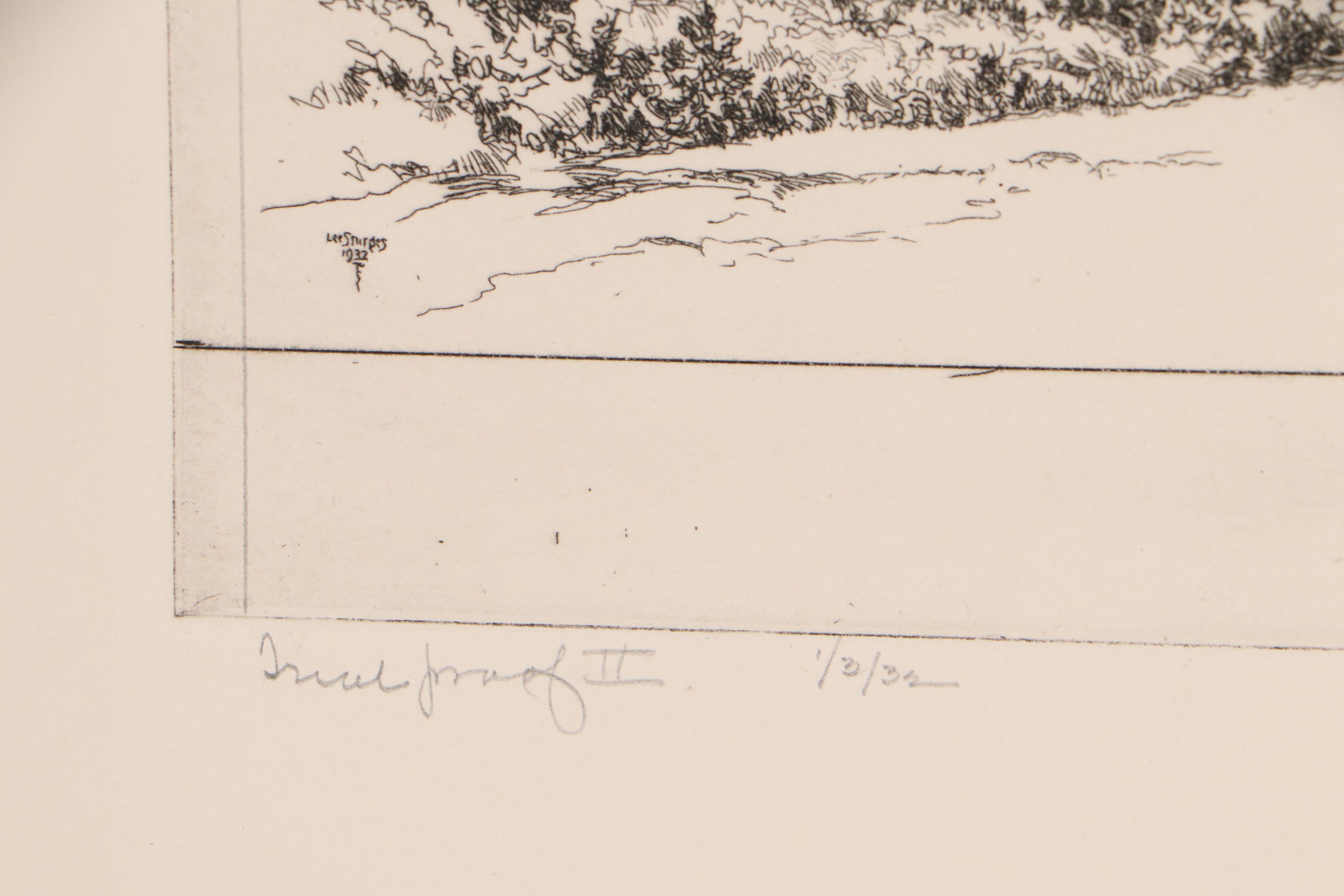 Lee Sturges Landscape Etchings Including "Keystone Canyon, Alaska," 1925