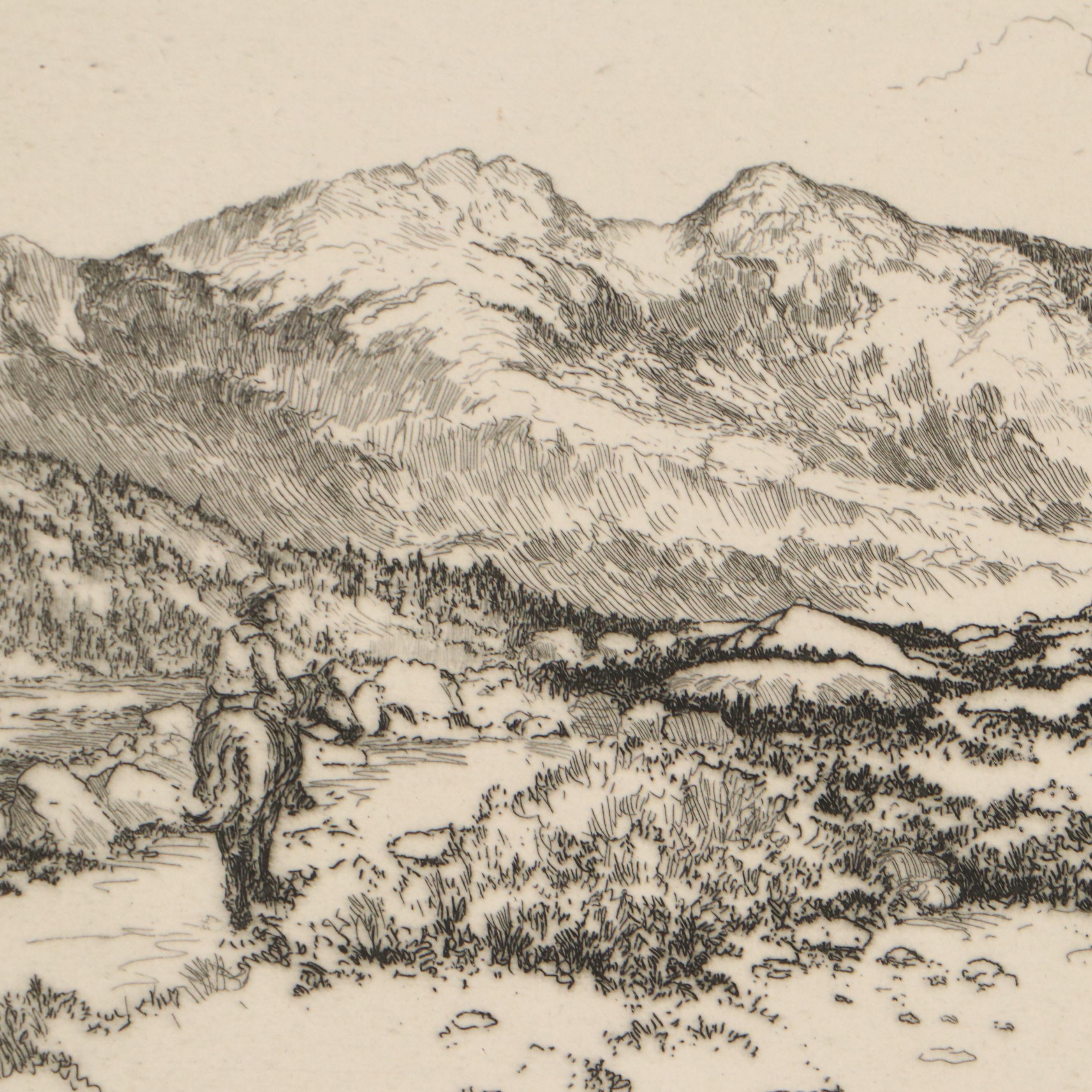 Lee Sturges Landscape Etchings Including "Keystone Canyon, Alaska," 1925