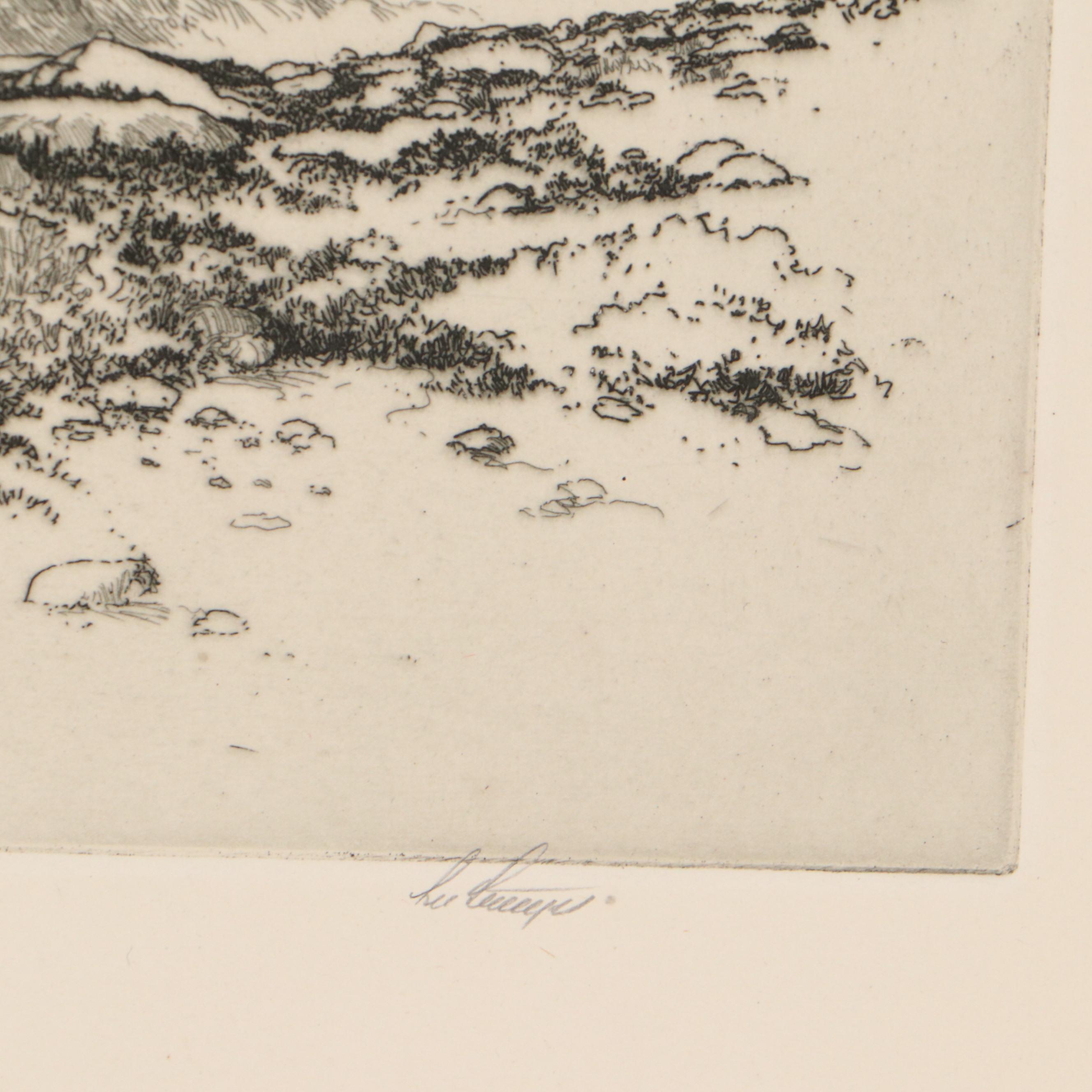 Lee Sturges Landscape Etchings Including "Keystone Canyon, Alaska," 1925