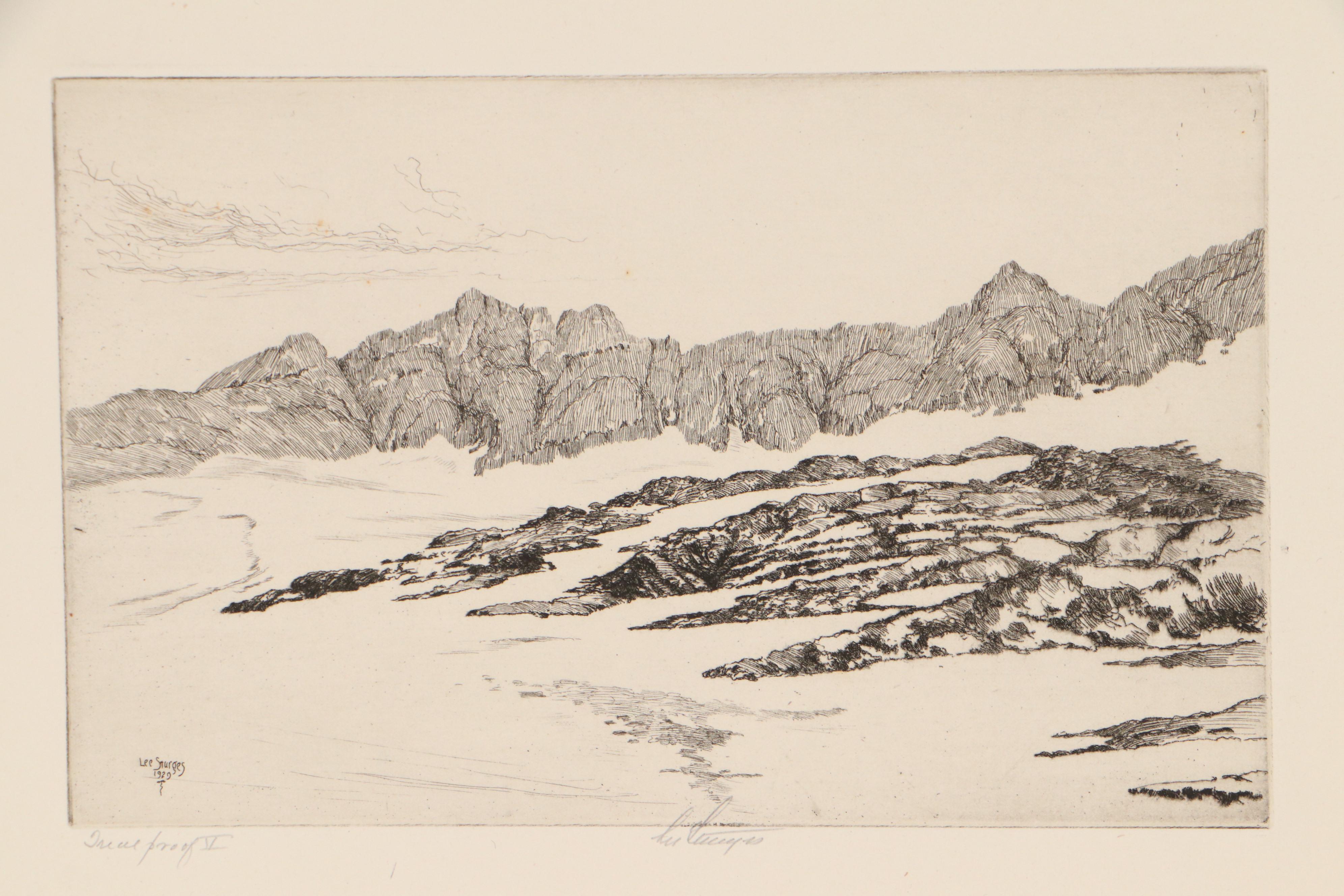 Lee Sturges Landscape Etchings Including "Keystone Canyon, Alaska," 1925