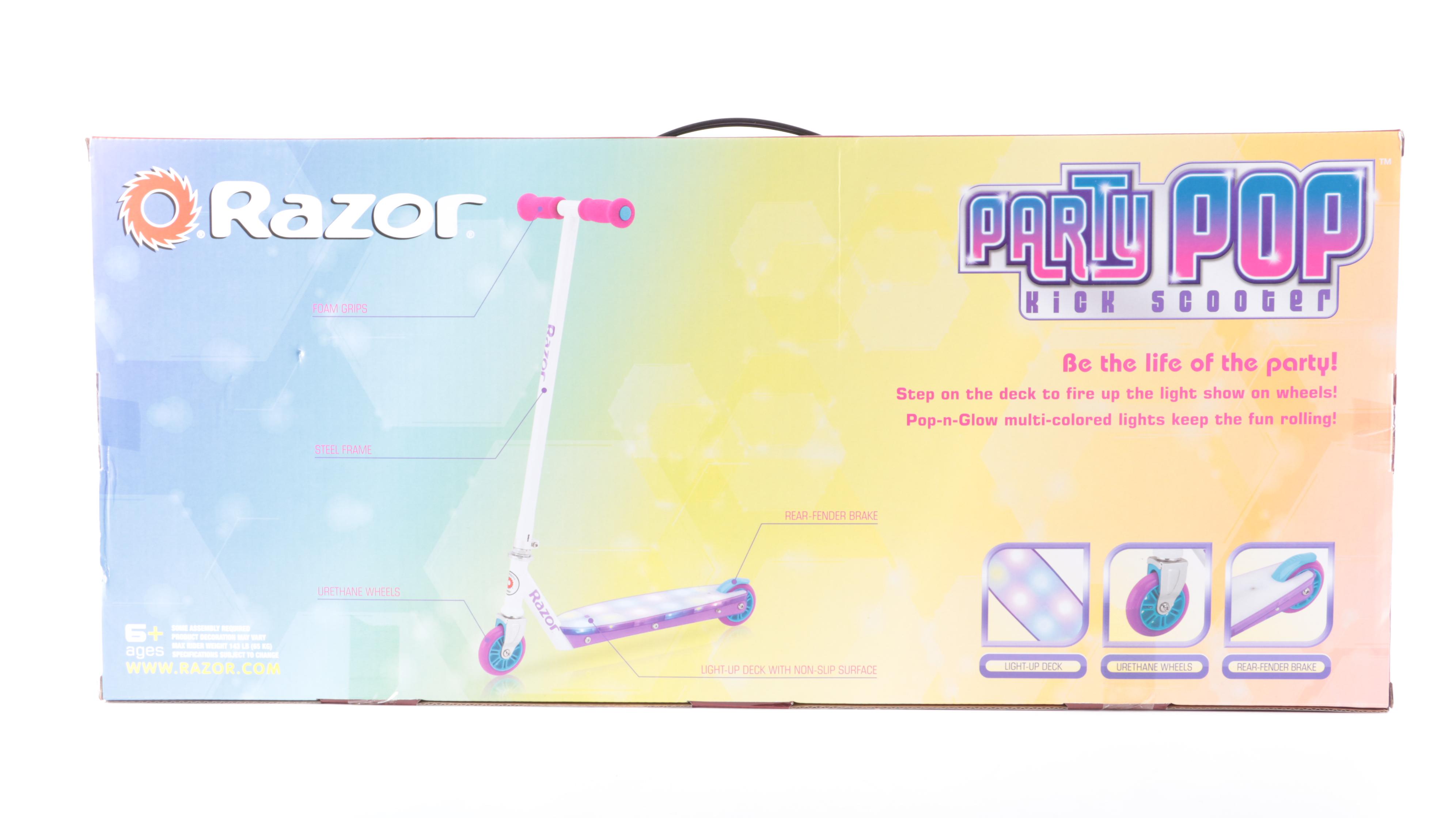 Razor Party Pop Kick Scooter with Pop-N-Glow Lights