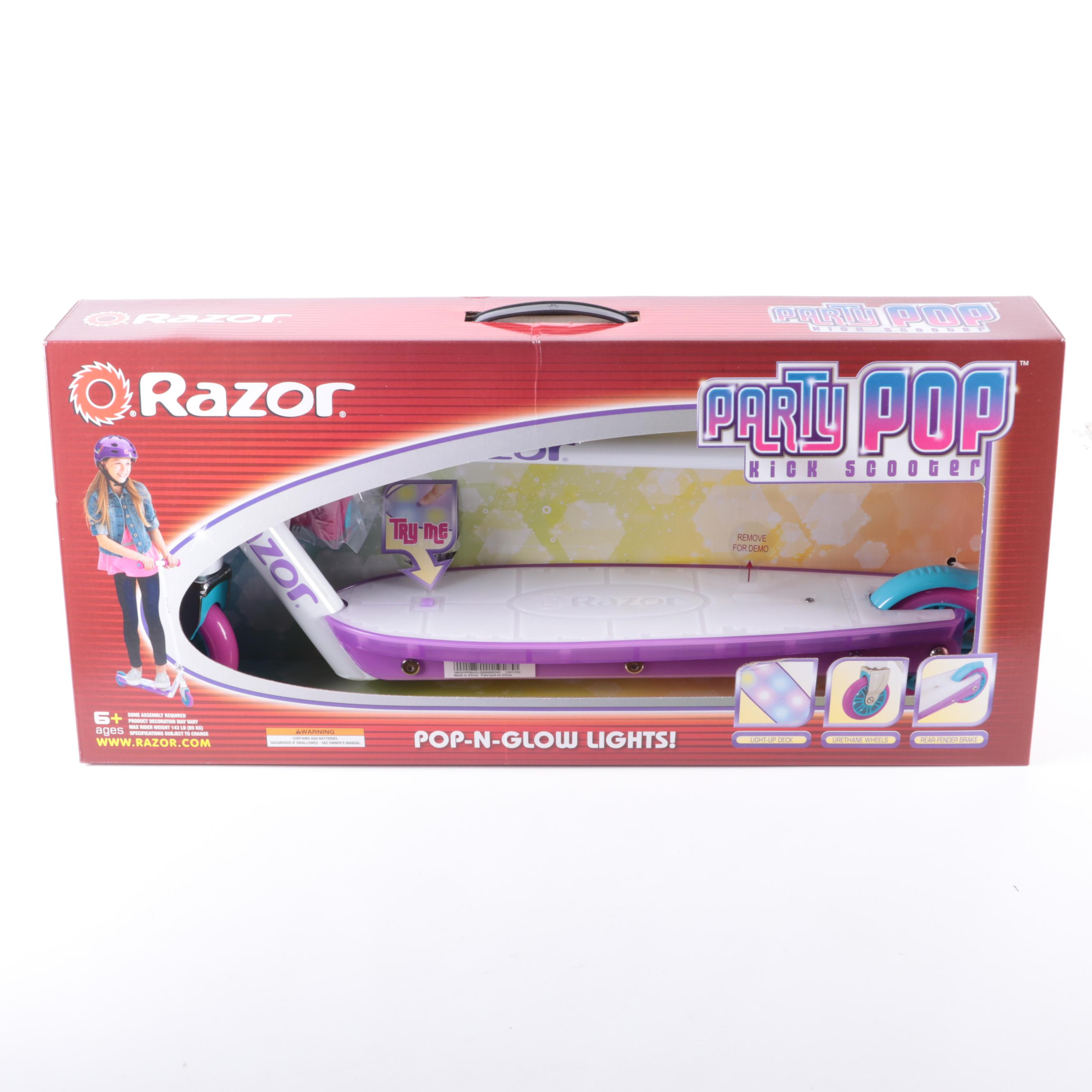 Razor Party Pop Kick Scooter with Pop-N-Glow Lights