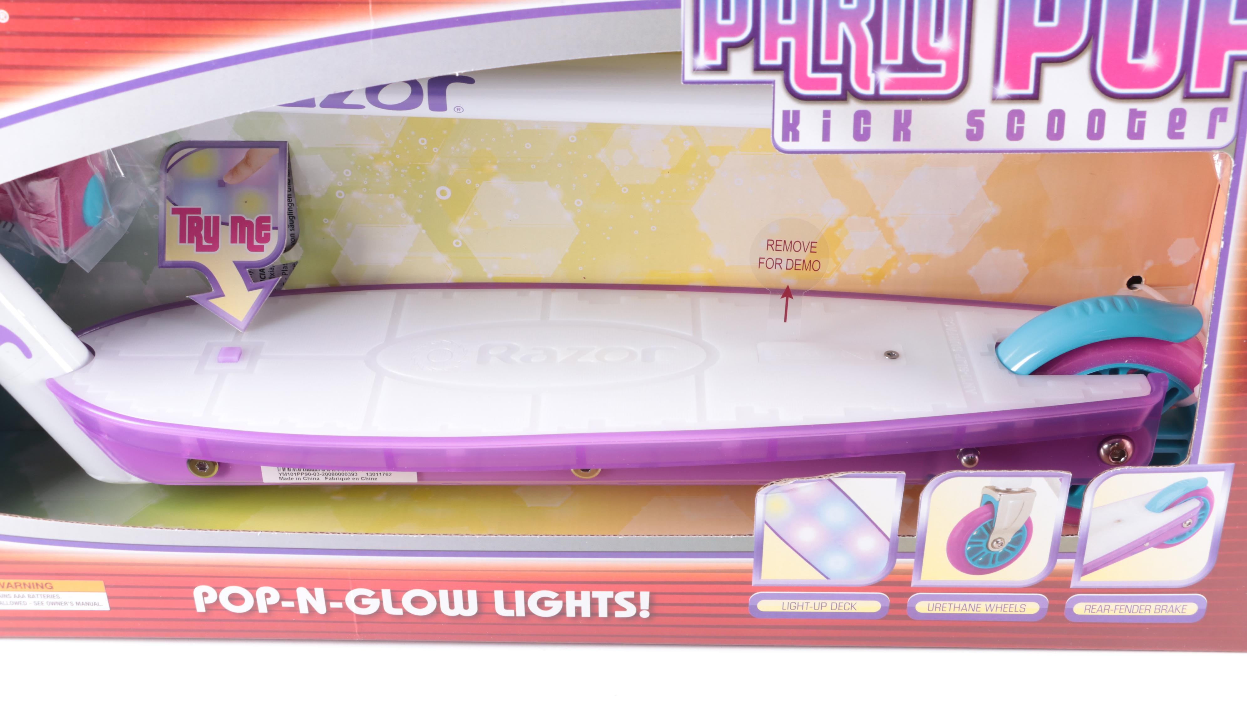 Razor Party Pop Kick Scooter with Pop-N-Glow Lights