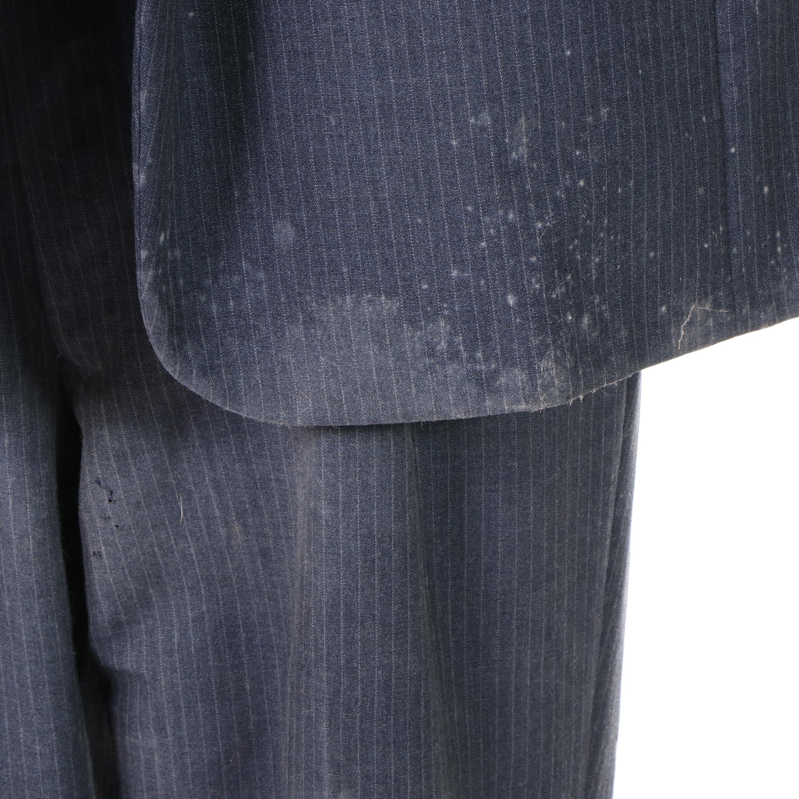 Clark Kent Mannequin in Pinstripe Suit, Tie, and Superman T-Shirt with Hat