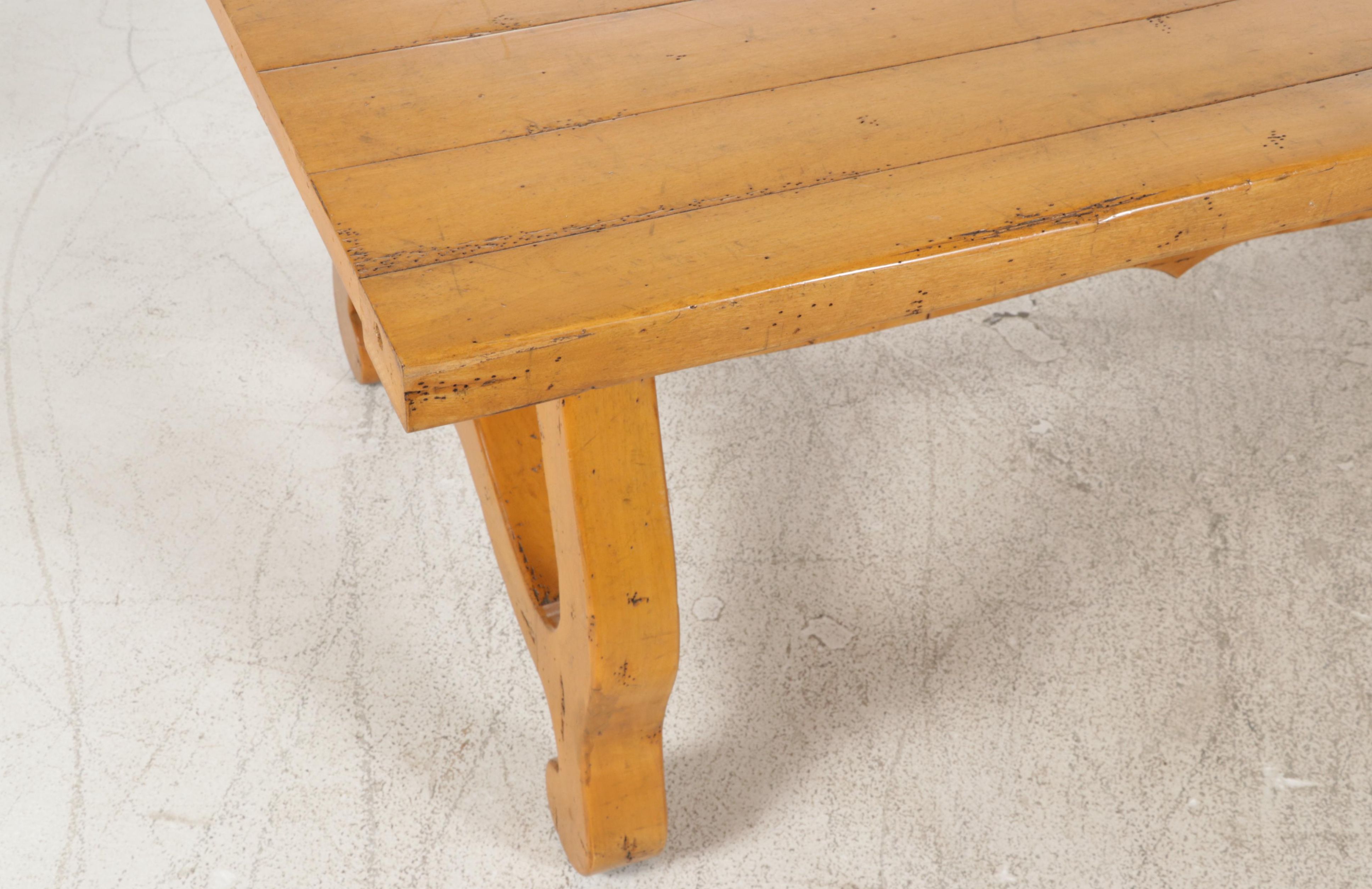 Spanish Baroque Style Extension Trestle Dining Table with Distressed Finish