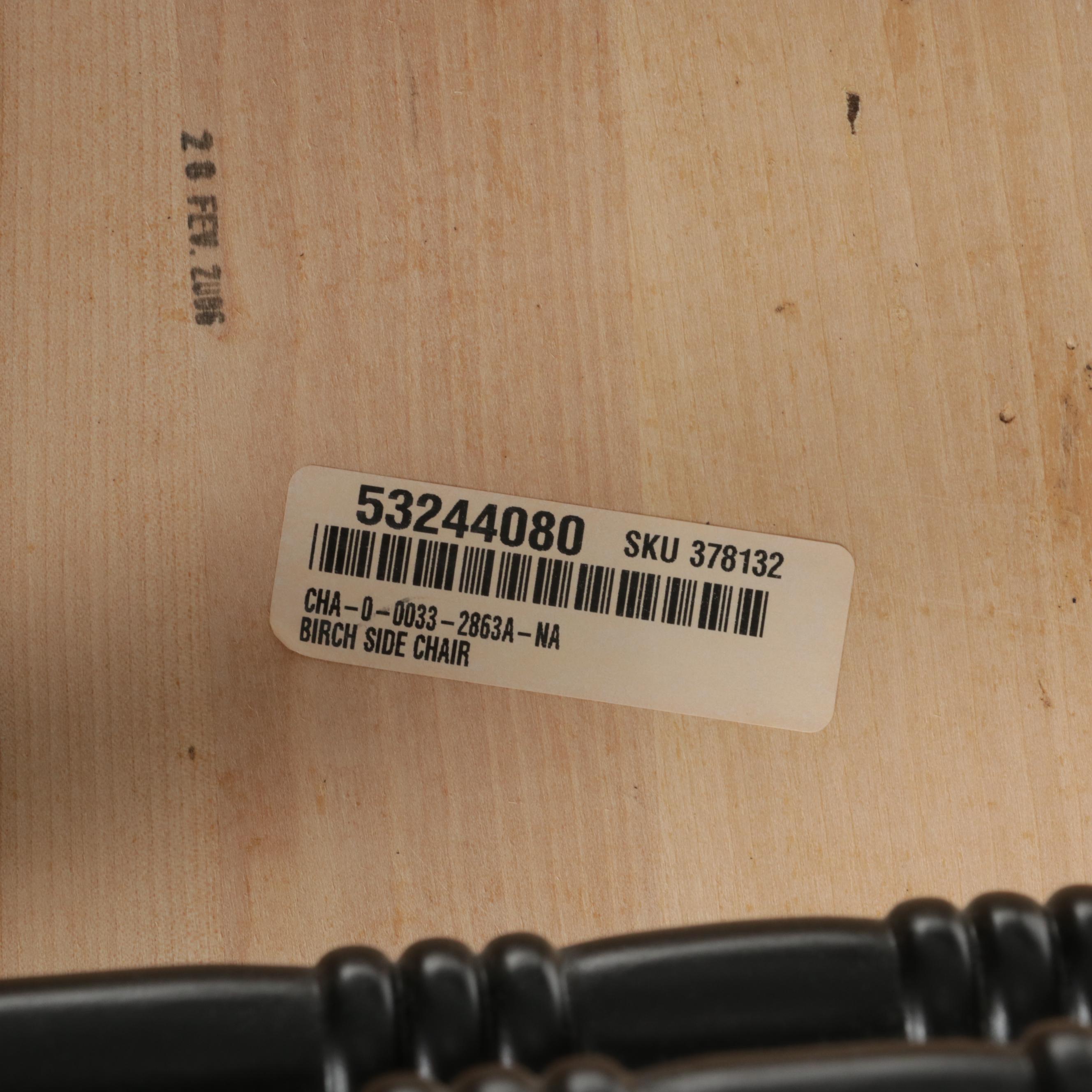 Six Canadian Birch and Ebonized Wood Wheat-Back Dining Chairs