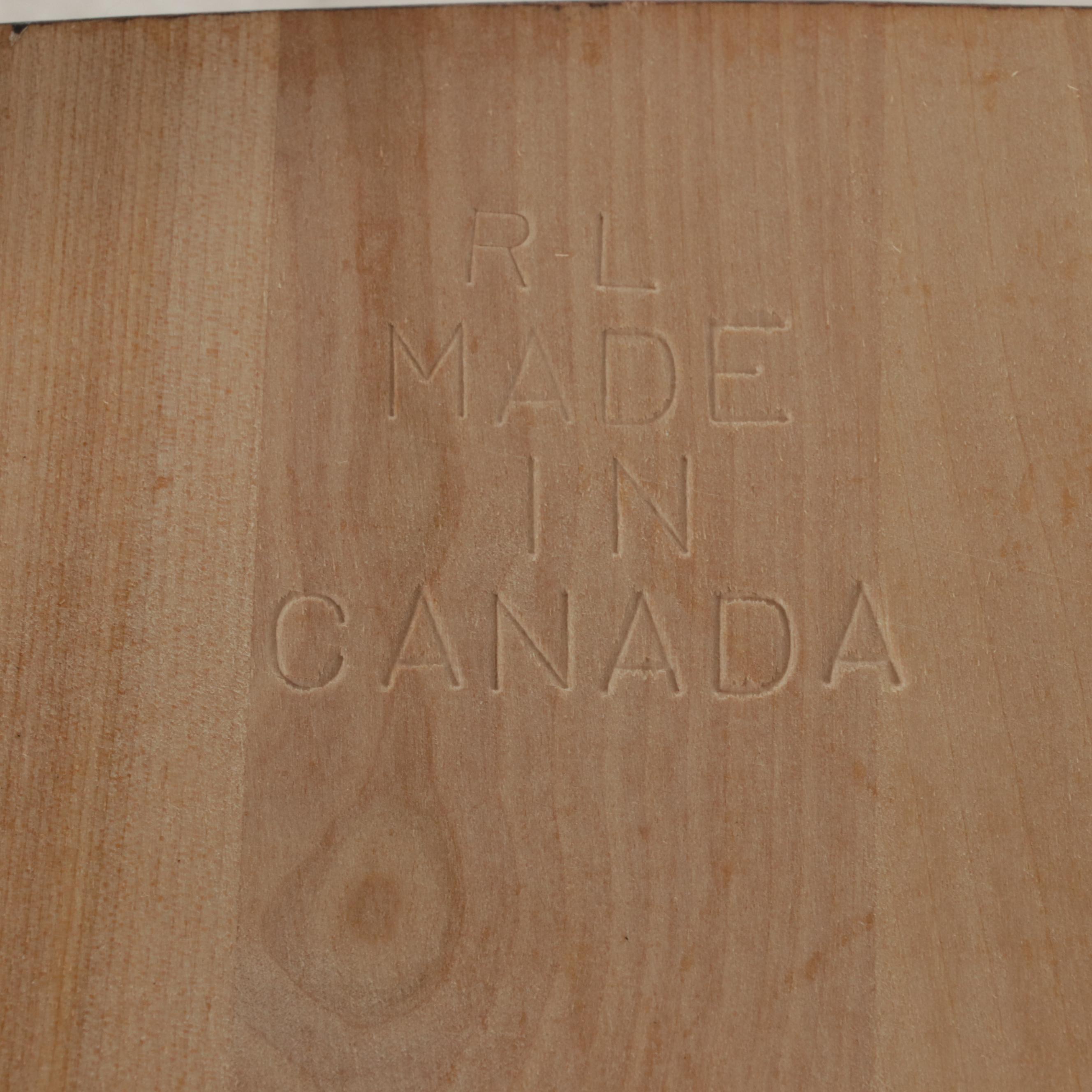 Six Canadian Birch and Ebonized Wood Wheat-Back Dining Chairs