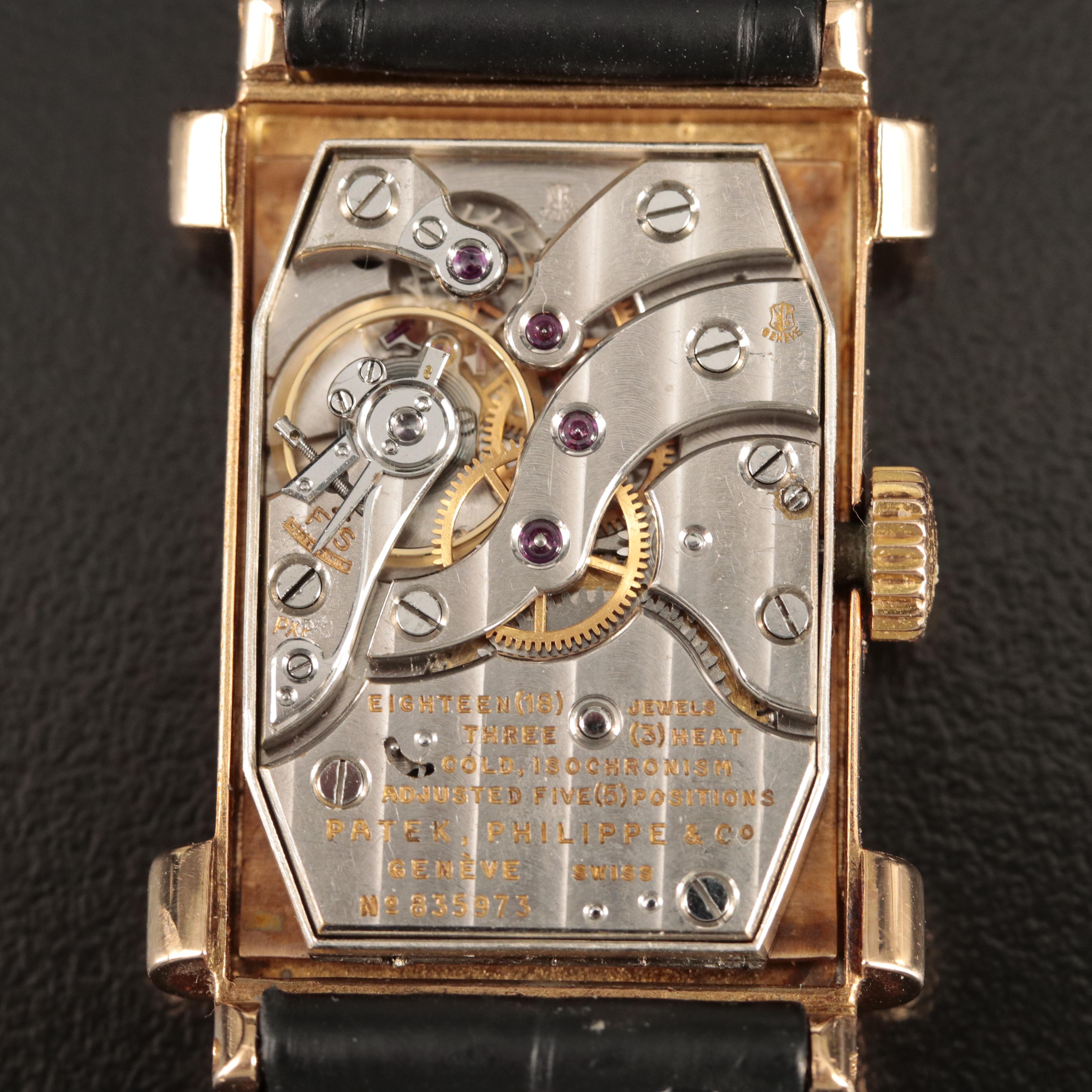Vintage 18K Rose Gold Patek Philippe & Co. Top Hat Manual Wind Watch