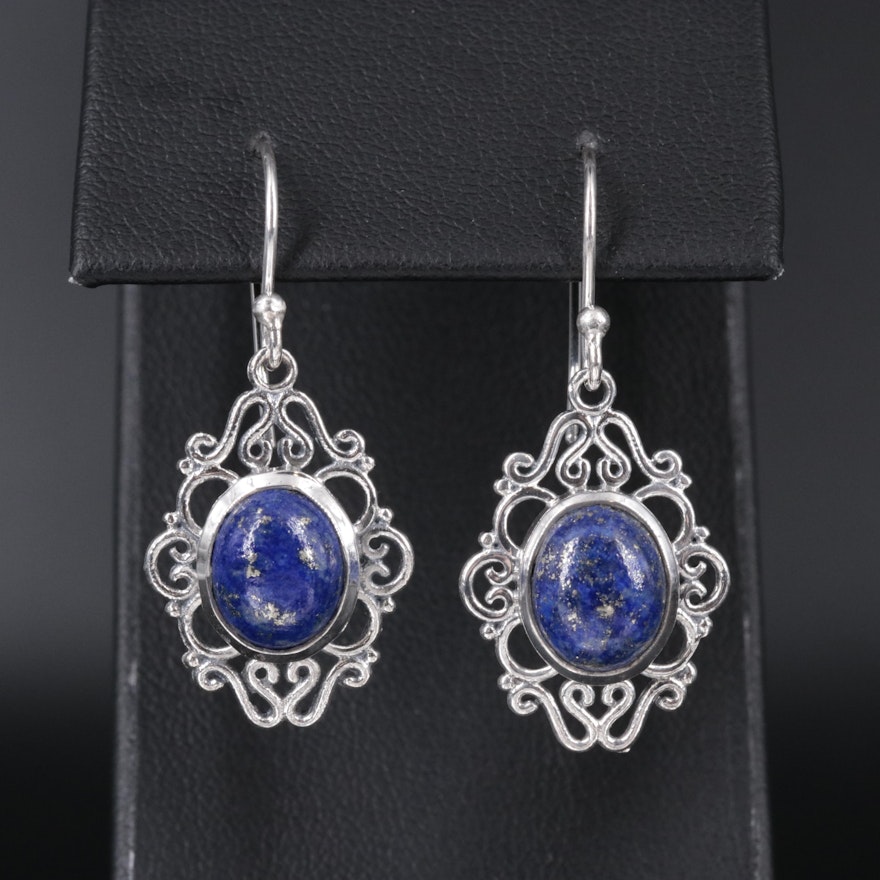 Sterling Lapis Lazuli Drop Earrings