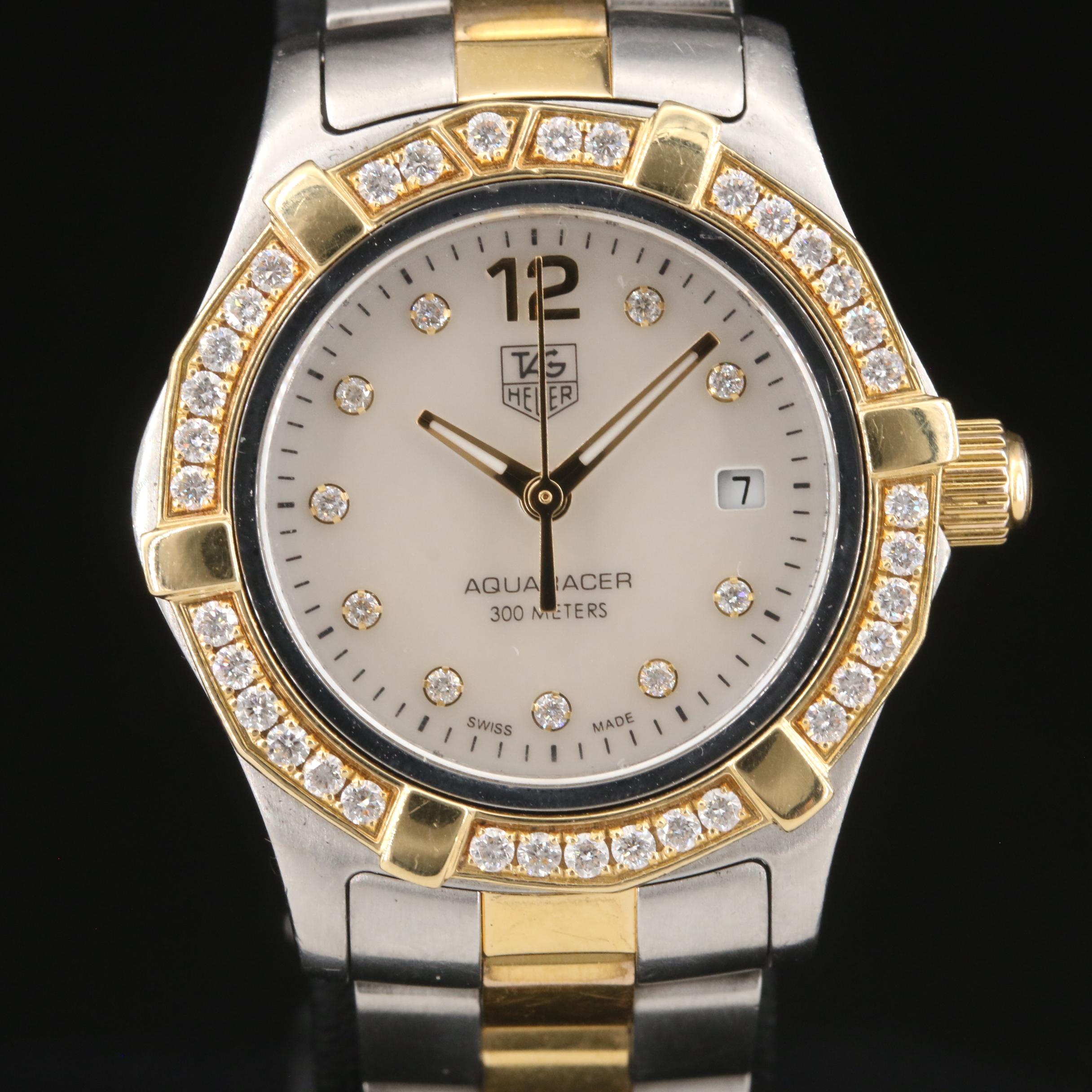 TAG Heuer Aquaracer Mother-of-Pearl Diamond Dial and Bezel Watch