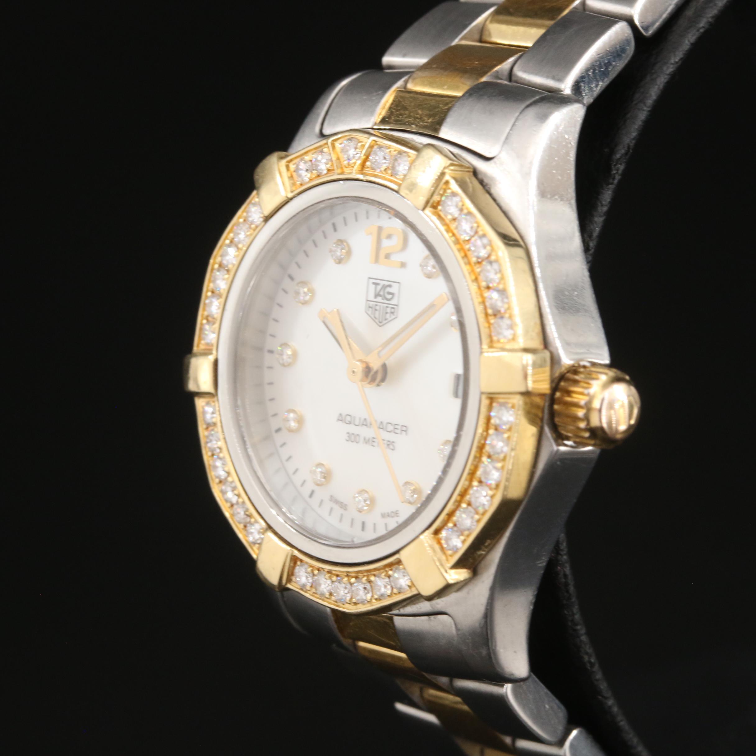 TAG Heuer Aquaracer Mother-of-Pearl Diamond Dial and Bezel Watch
