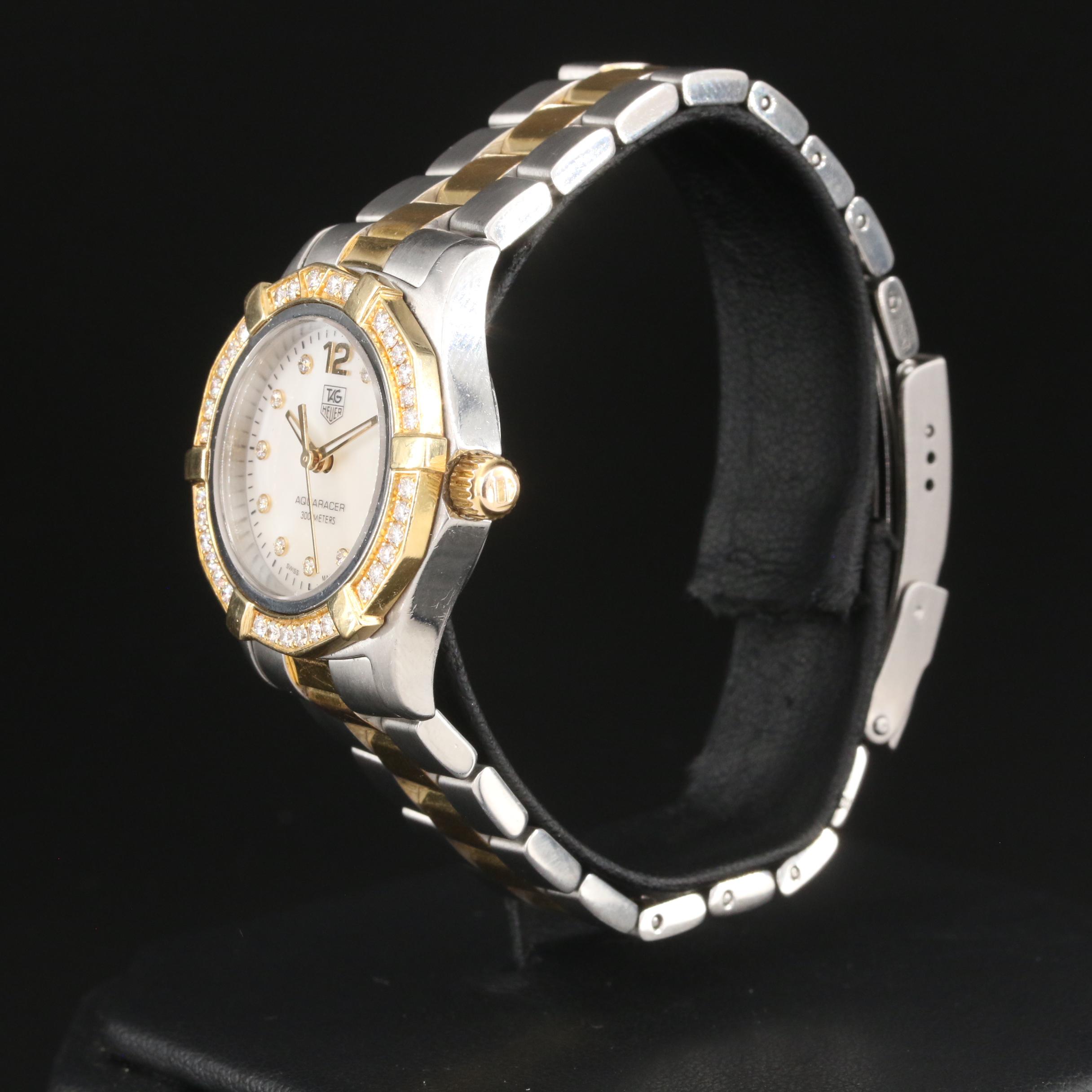 TAG Heuer Aquaracer Mother-of-Pearl Diamond Dial and Bezel Watch