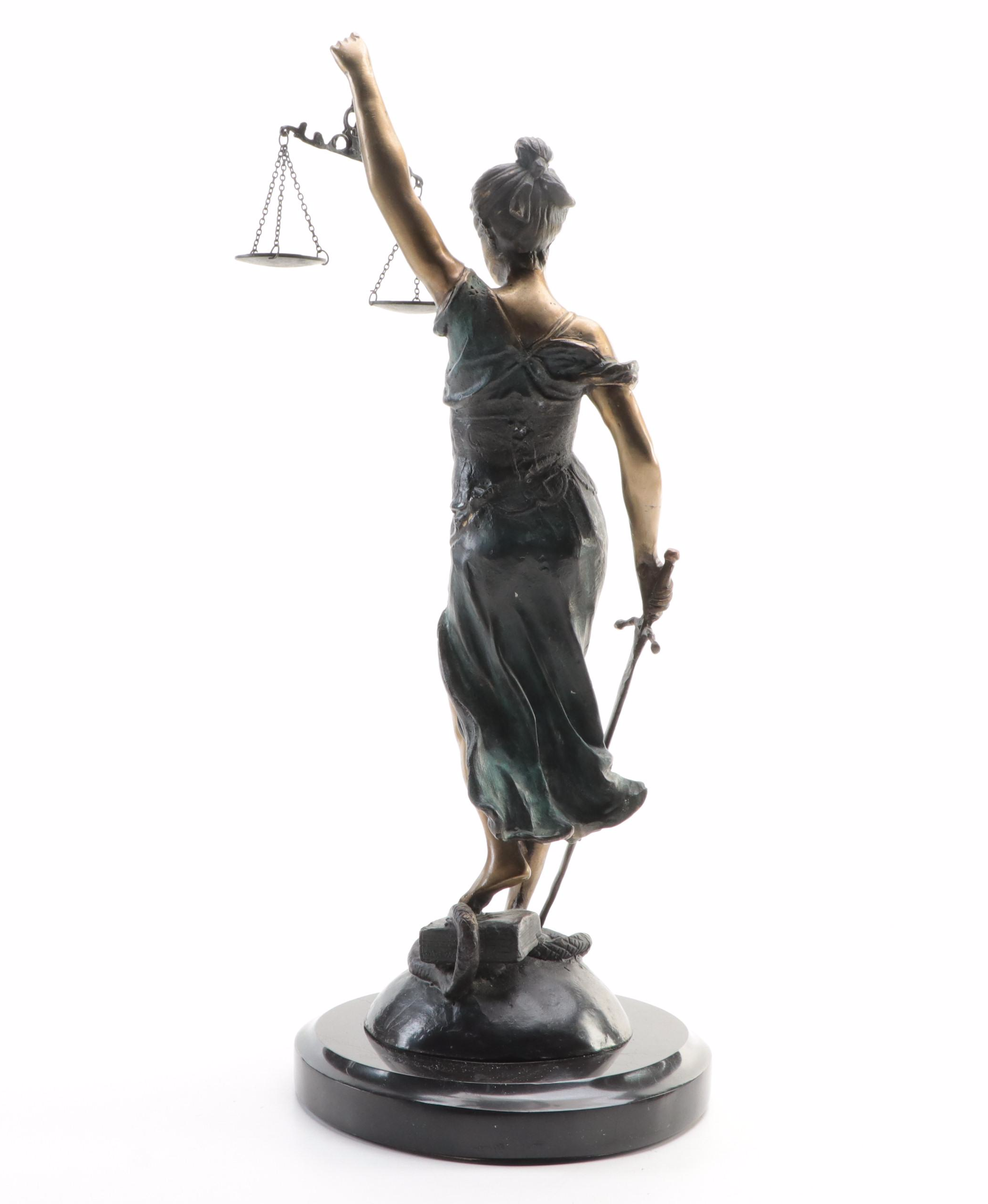 Mixed Media Sculpture After Alois Mayer "Blind Justice"