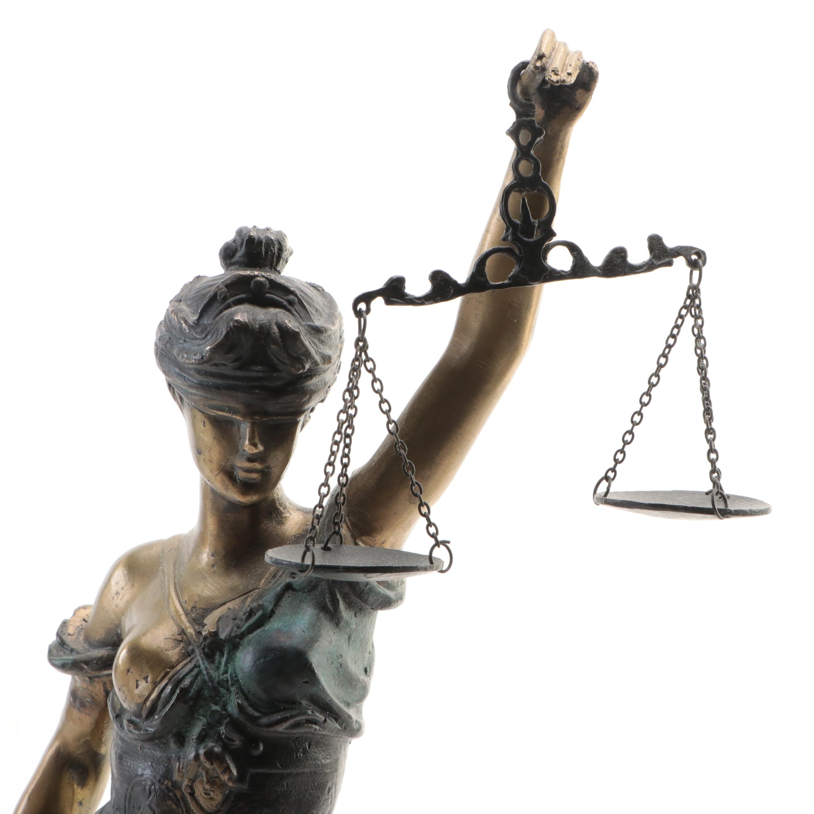 Mixed Media Sculpture After Alois Mayer "Blind Justice"