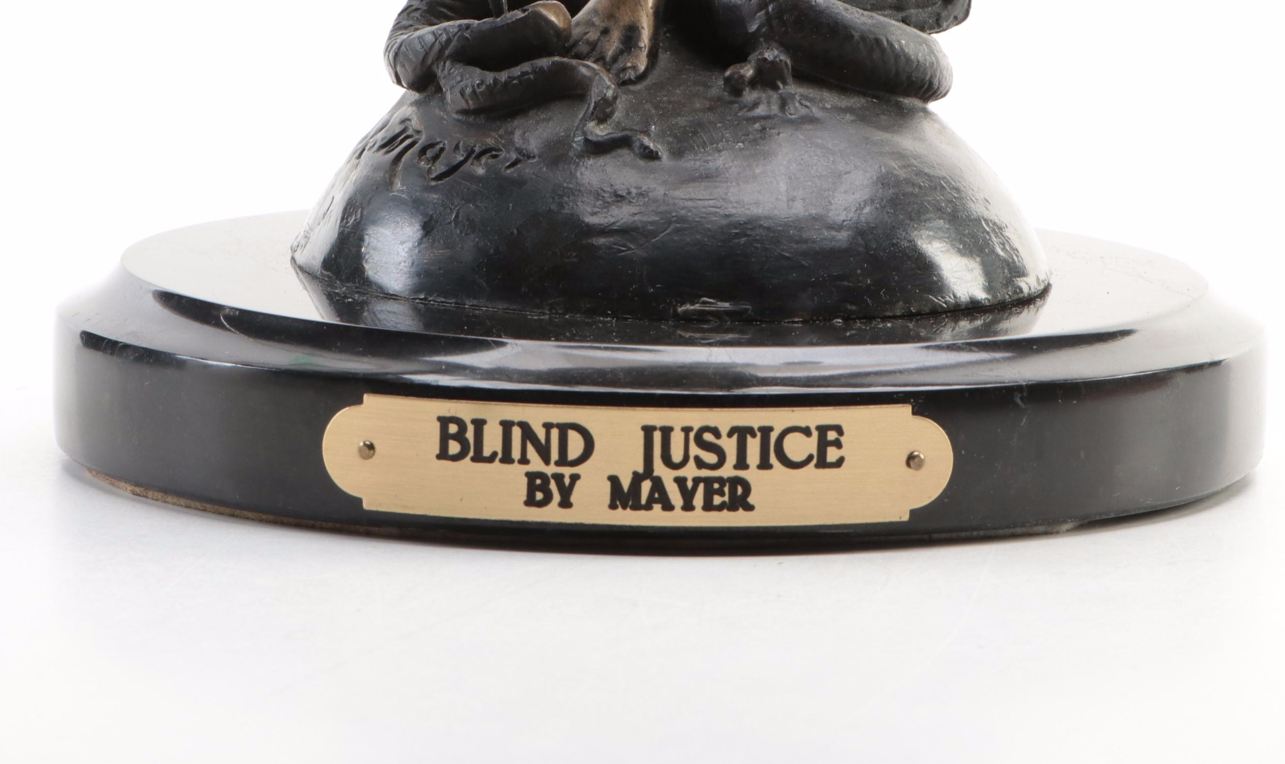 Mixed Media Sculpture After Alois Mayer "Blind Justice"