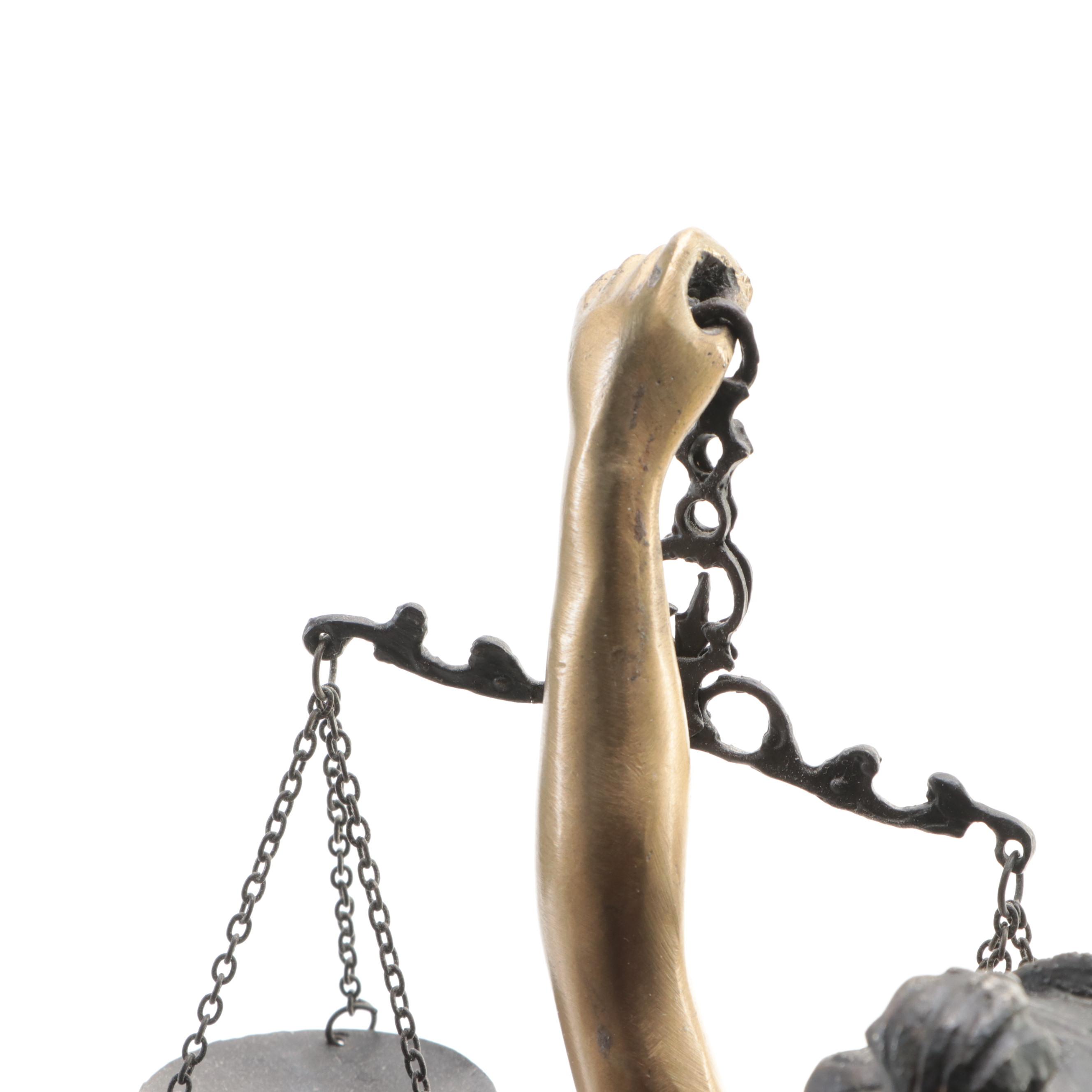 Mixed Media Sculpture After Alois Mayer "Blind Justice"