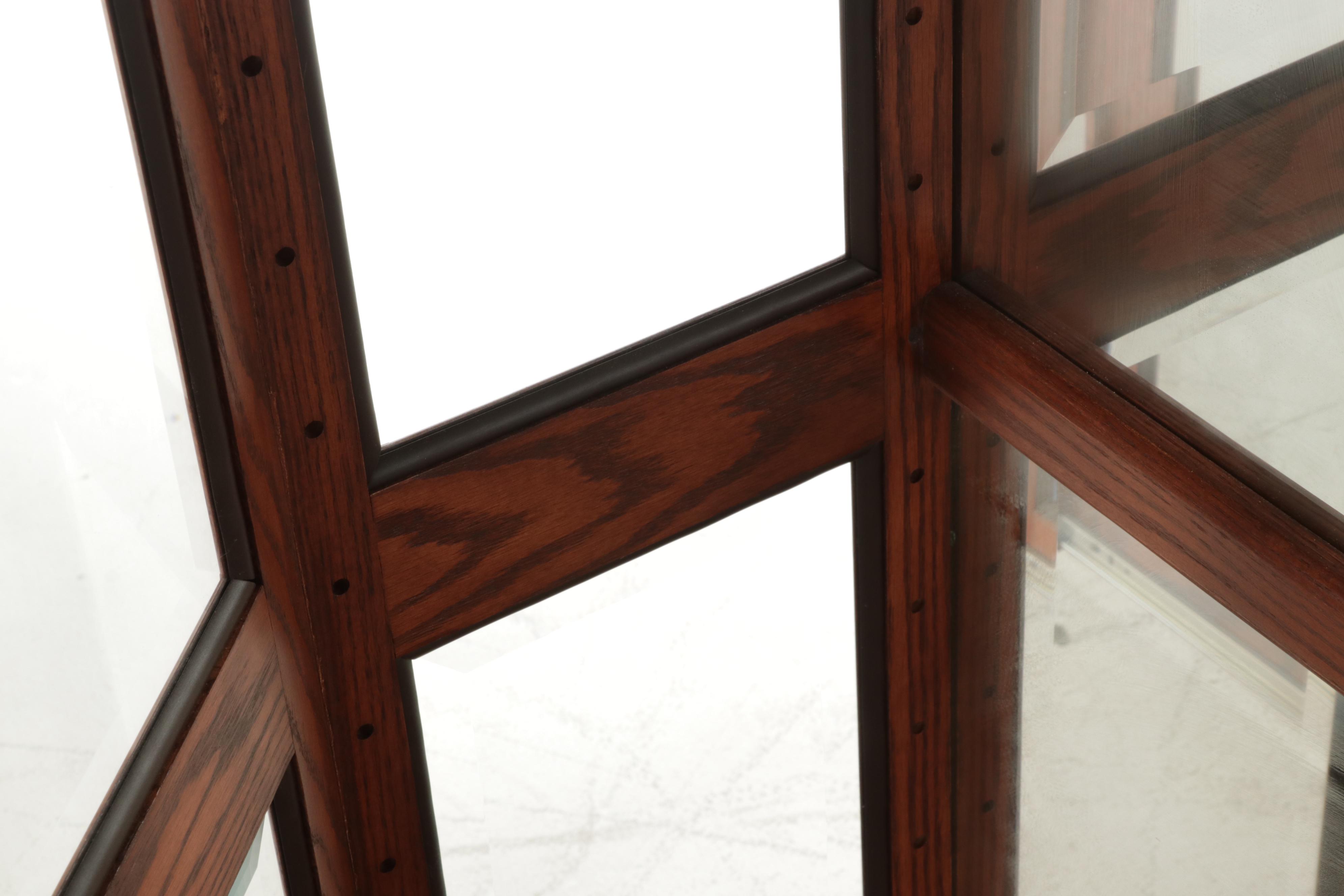 Illuminated Beveled Glass Sliding Door Curio Cabinet