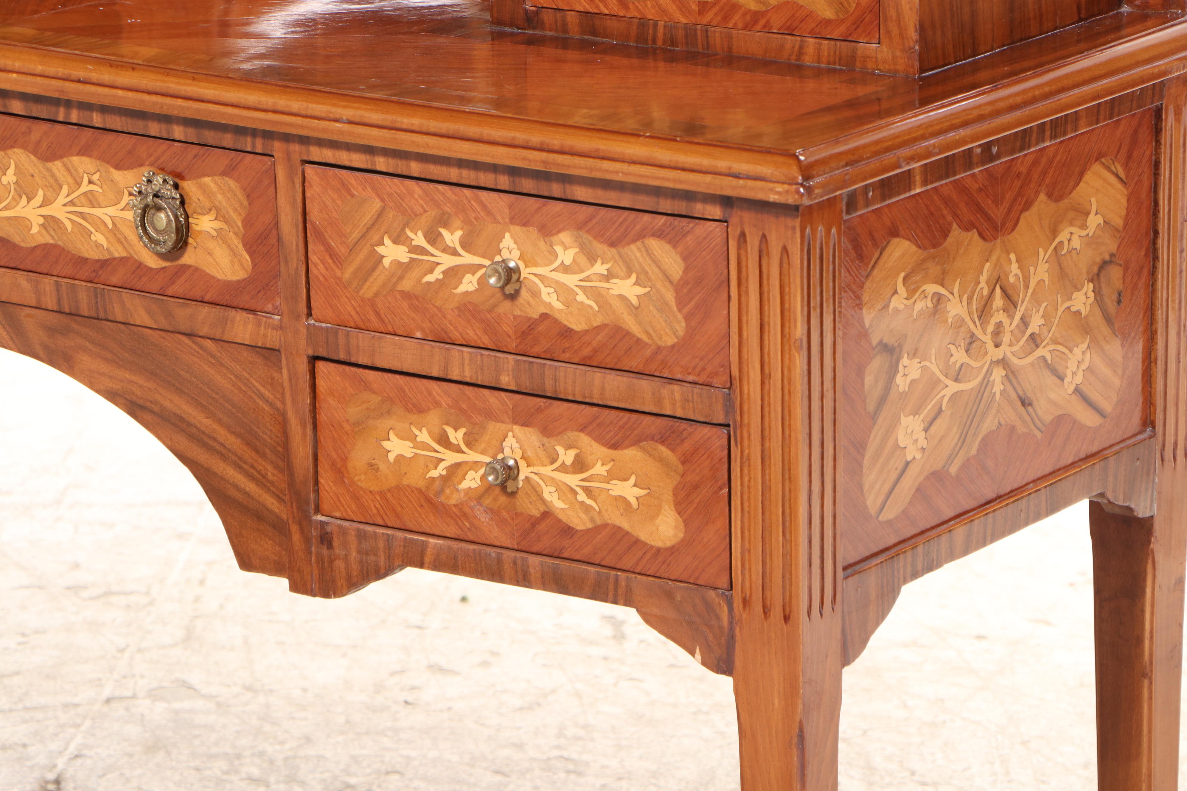 Neoclassical Style Marquetry Dressing Table, Probably Italian, 20th Century