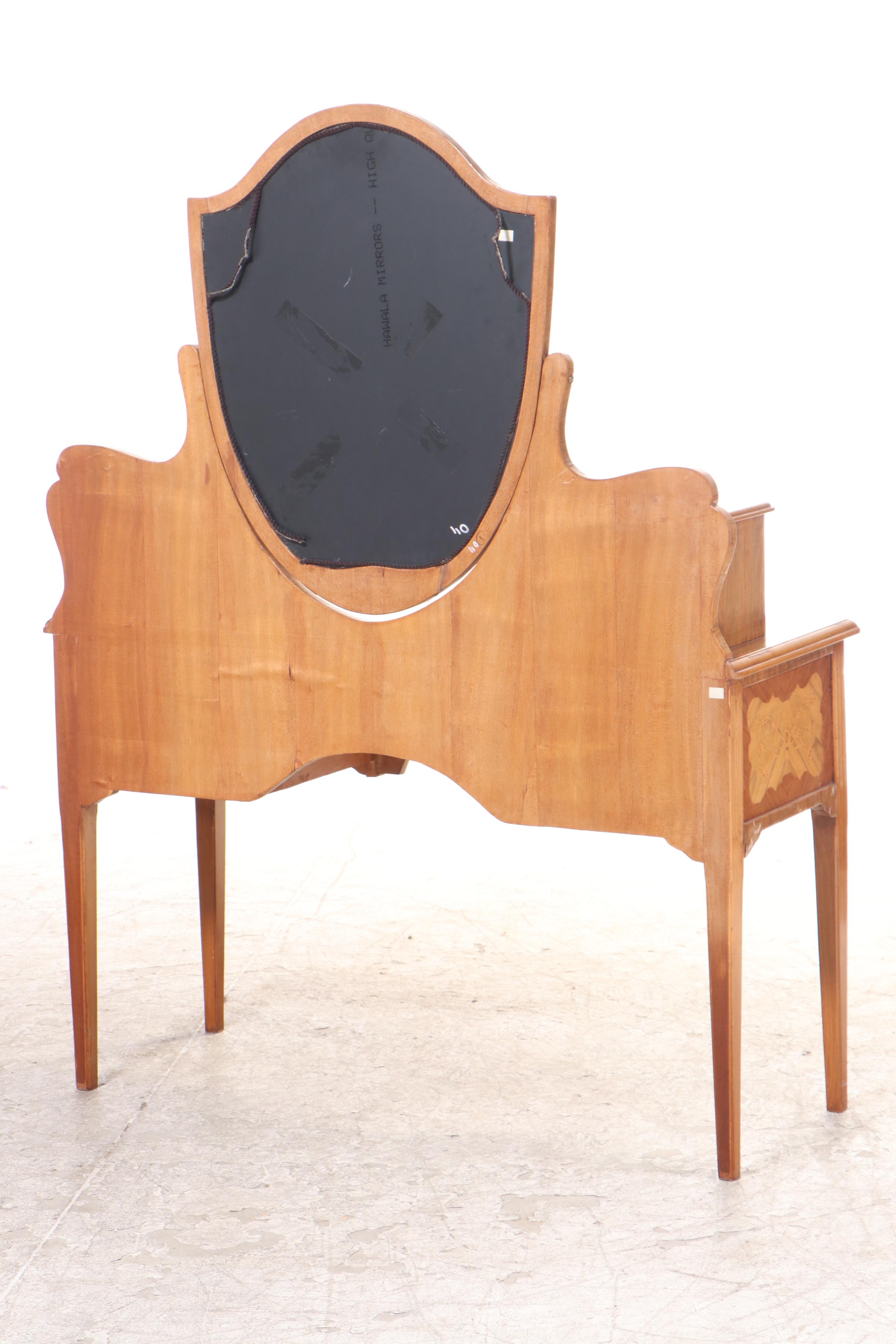 Neoclassical Style Marquetry Dressing Table, Probably Italian, 20th Century