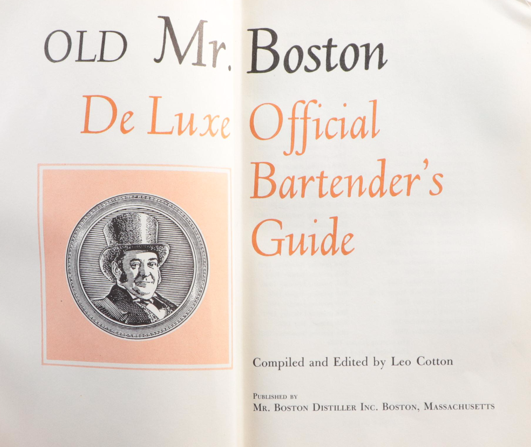 "Old Mr. Boston Deluxe Official Bartender's Guide" by Leo Cotton and More