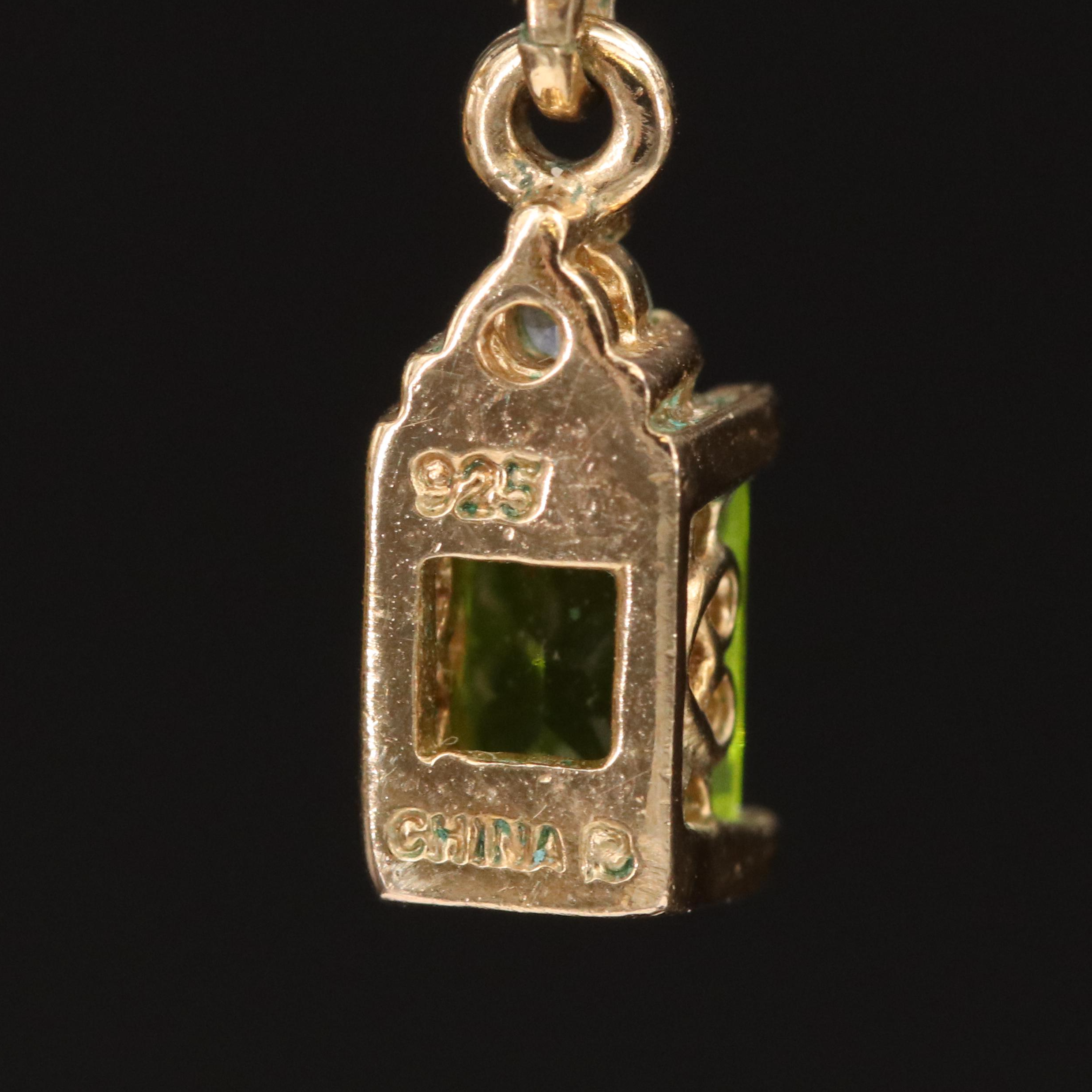 Sterling Earrings with Diamonds, Glass and Cubic Zirconia