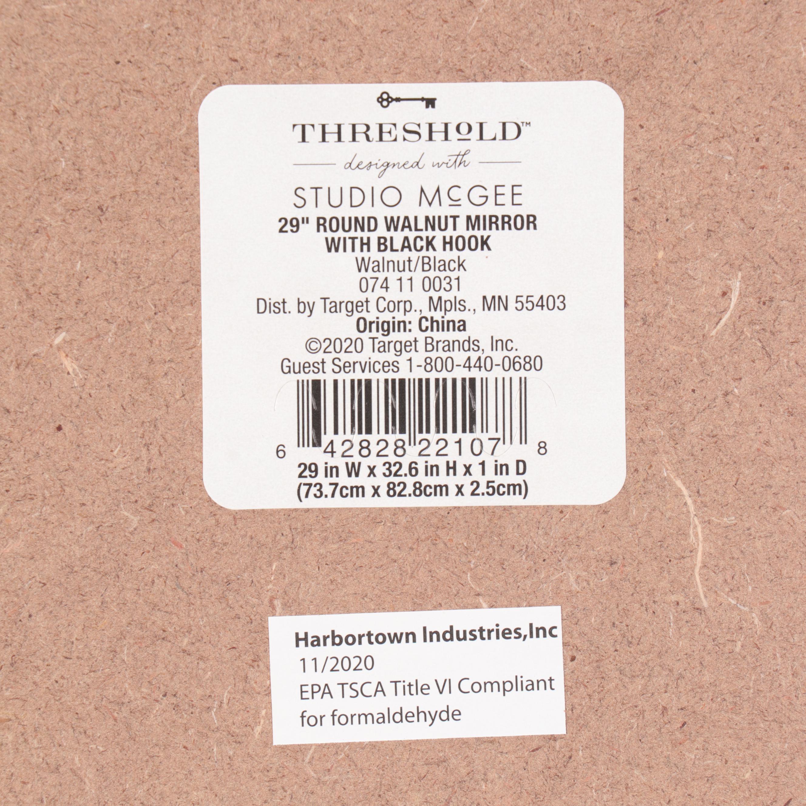 Threshold with Studio McGee 29" Round Wall Mirror with Black Hook