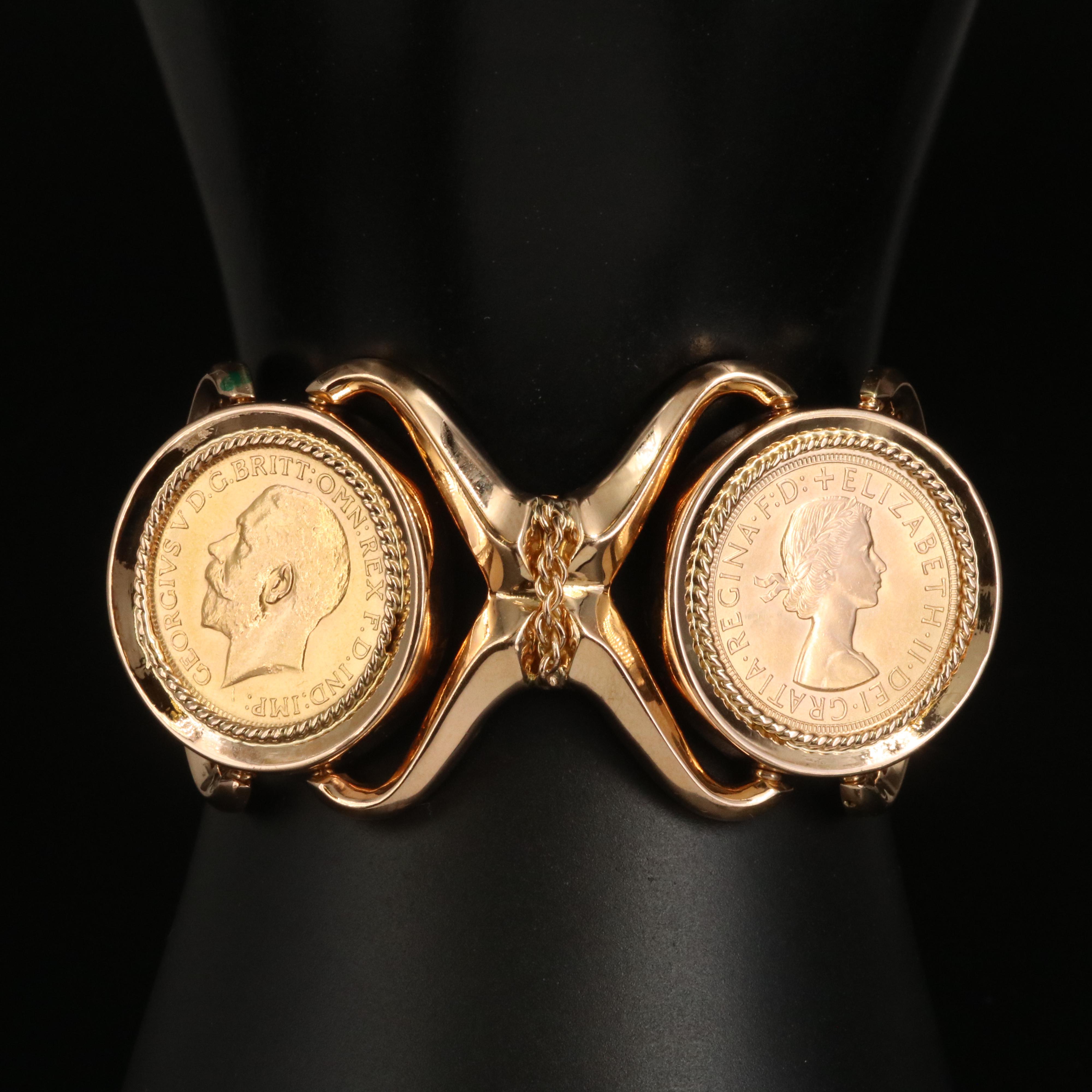 18K Bracelet with British Gold Sovereign Coins