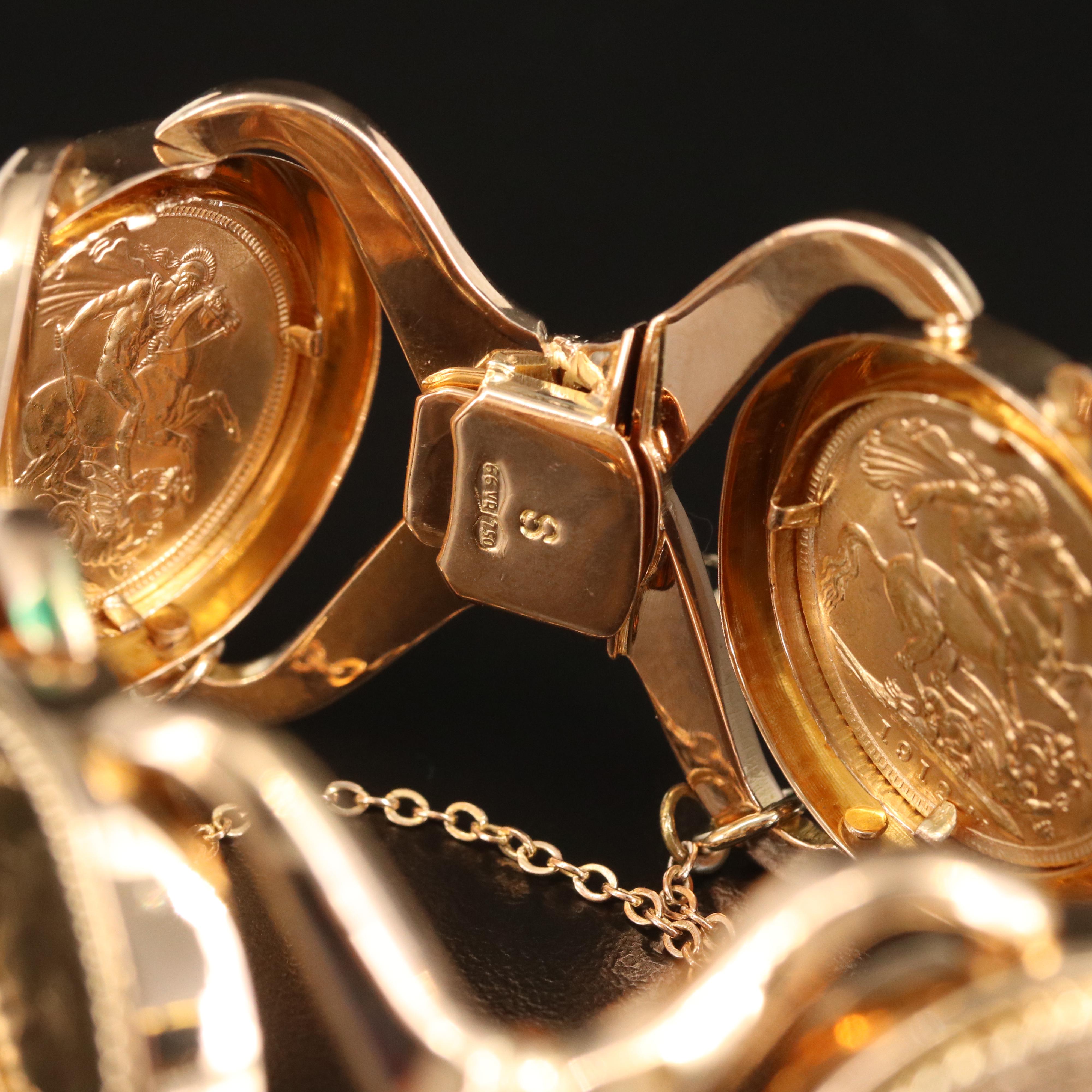 18K Bracelet with British Gold Sovereign Coins