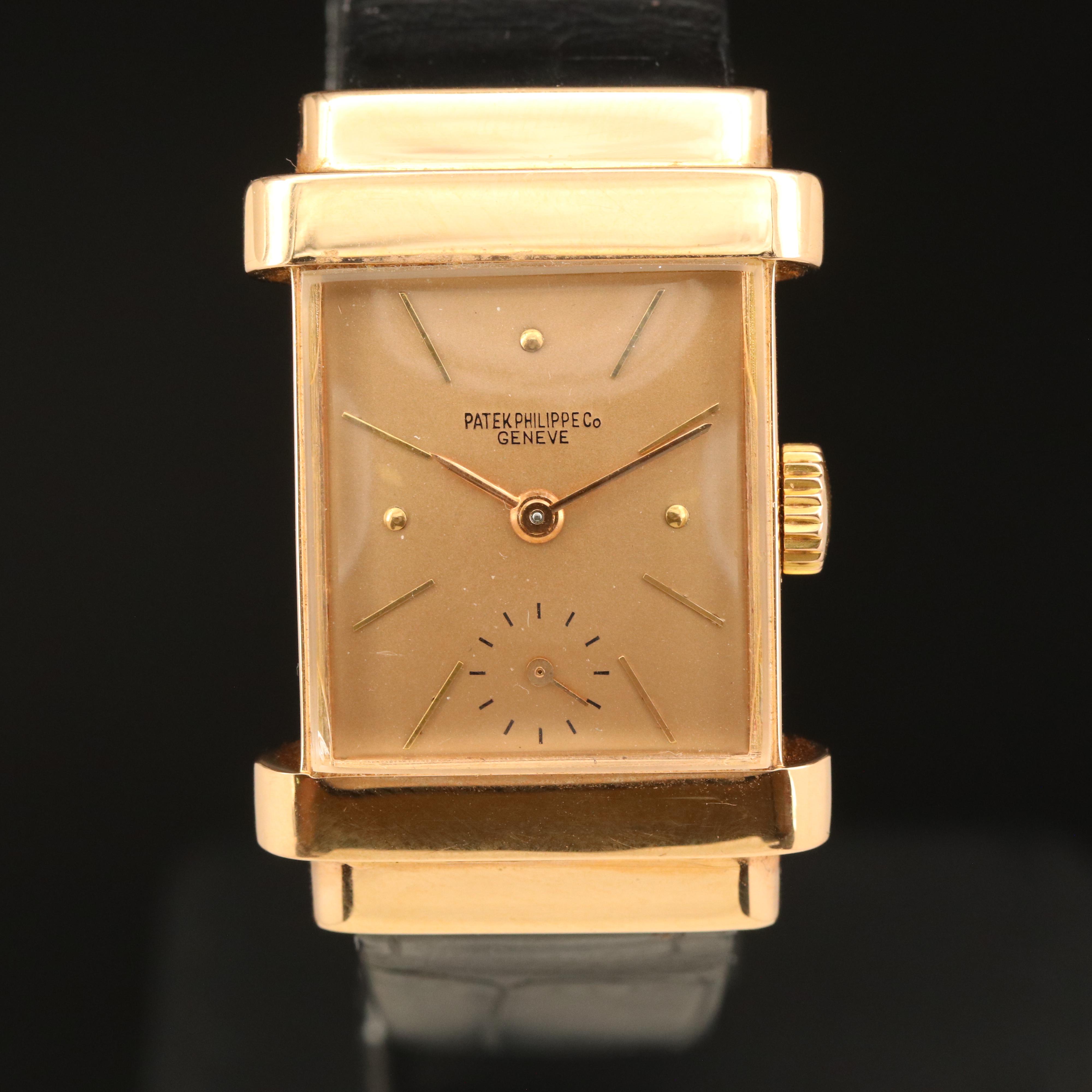 Vintage 18K Rose Gold Patek Philippe & Co. Top Hat Manual Wind Watch