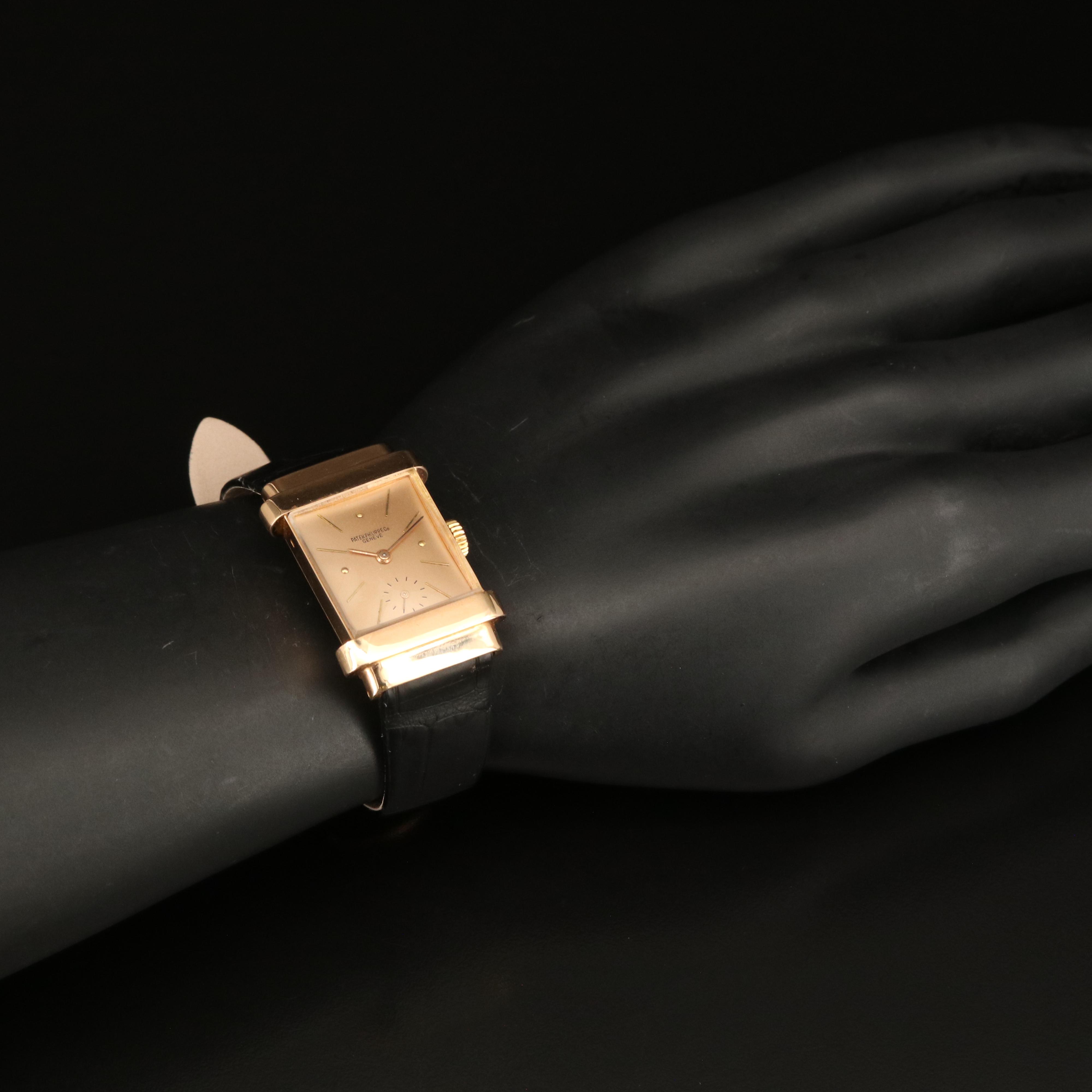 Vintage 18K Rose Gold Patek Philippe & Co. Top Hat Manual Wind Watch