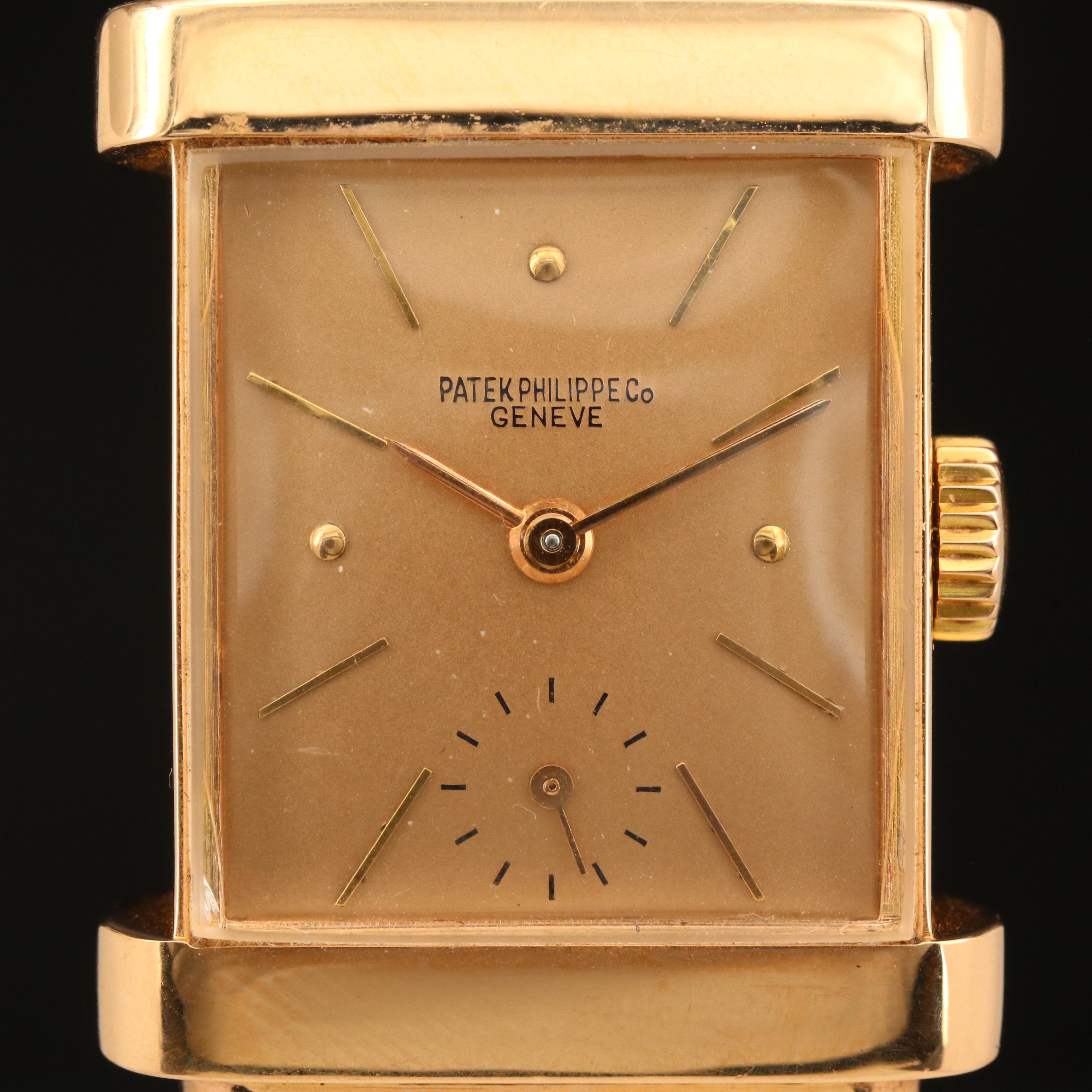 Vintage 18K Rose Gold Patek Philippe & Co. Top Hat Manual Wind Watch