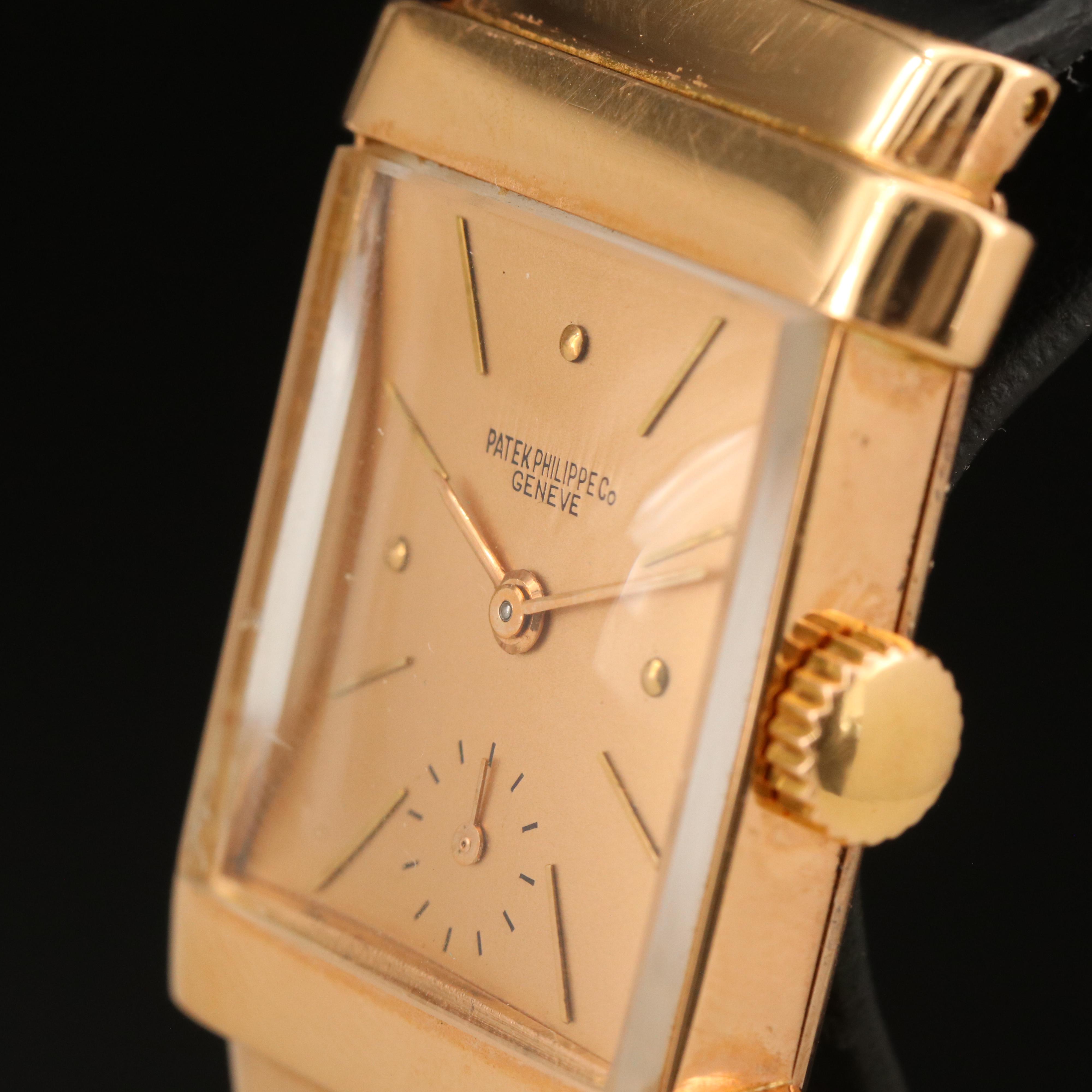 Vintage 18K Rose Gold Patek Philippe & Co. Top Hat Manual Wind Watch