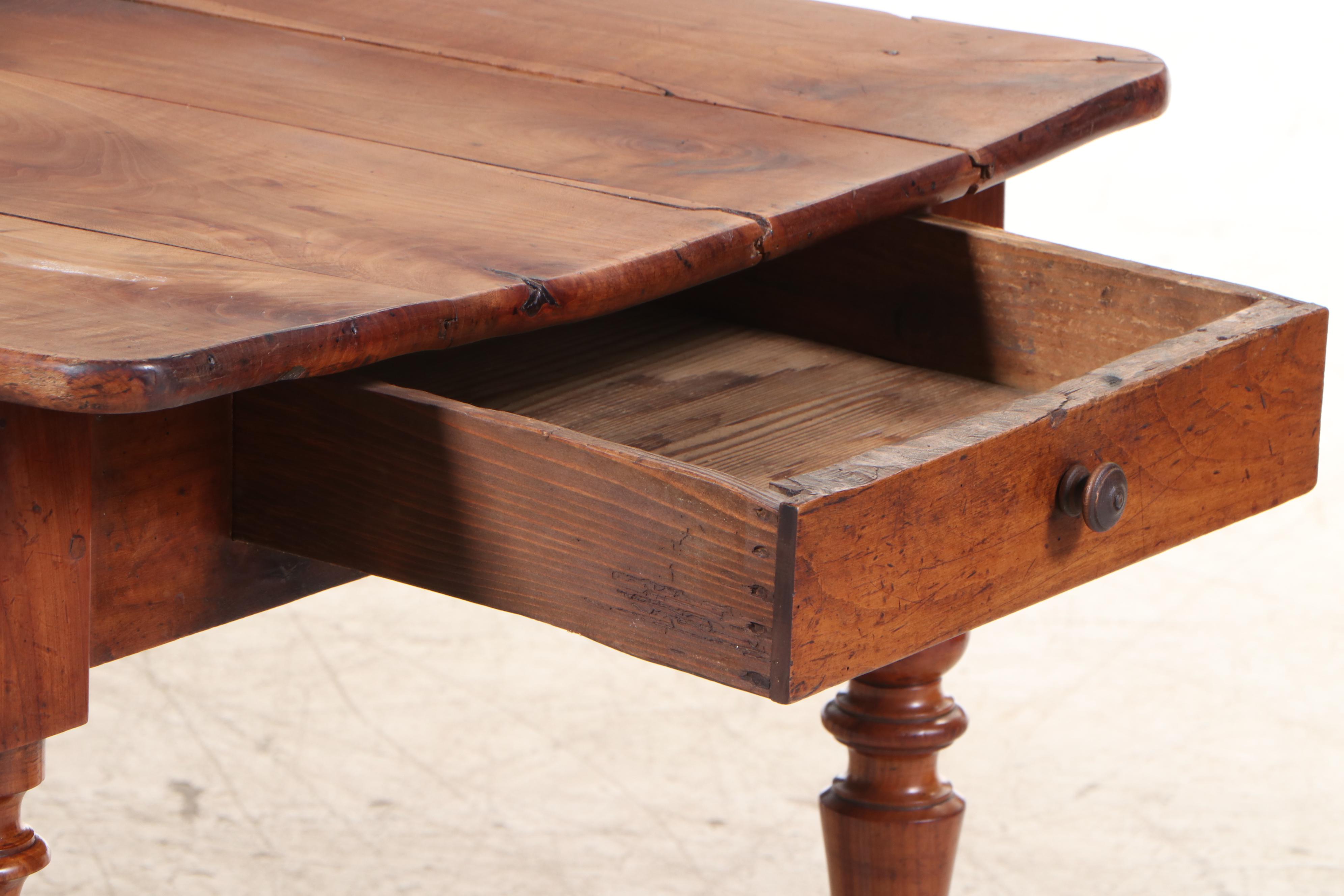 French Fruitwood Farm Table, Mid-19th Century