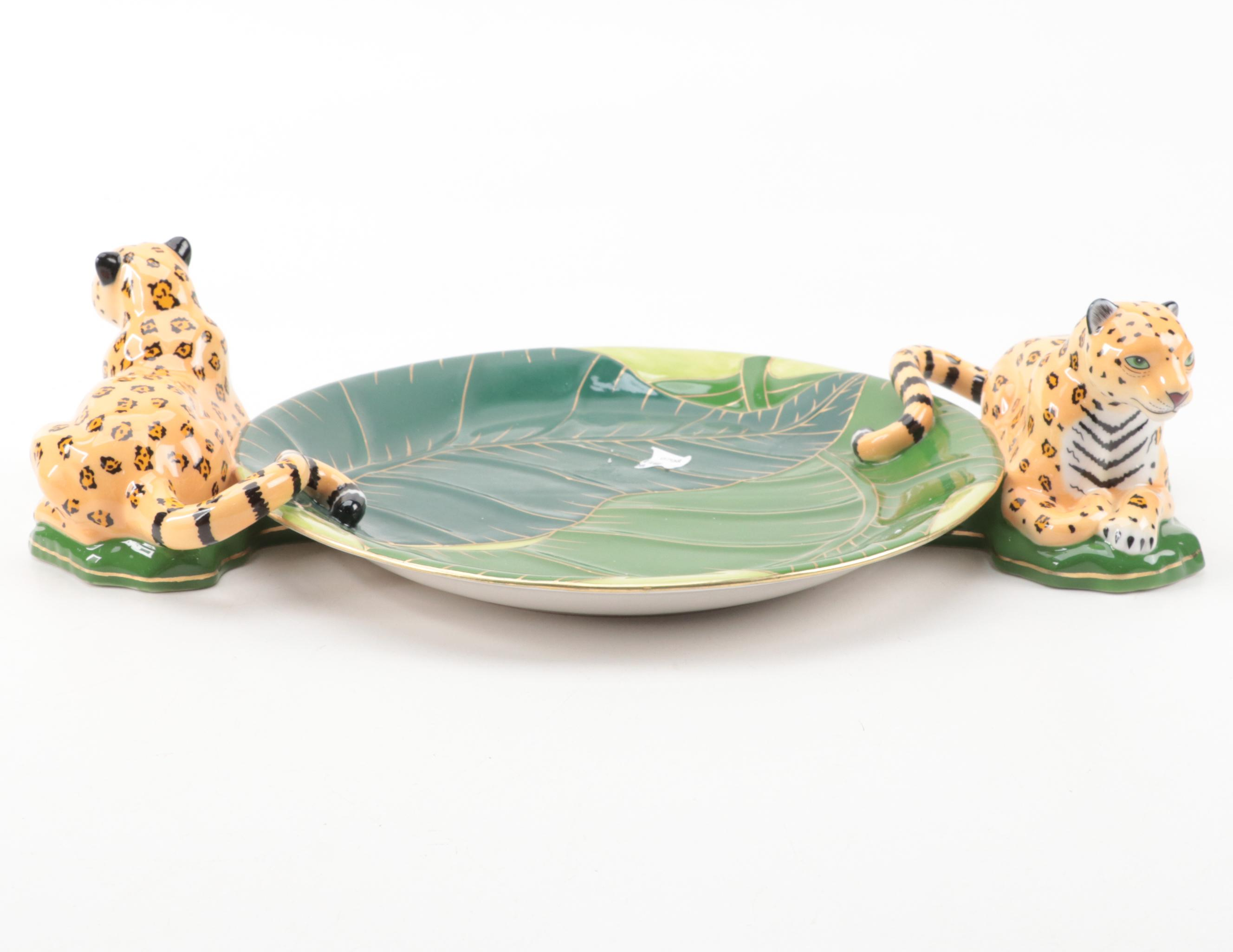Lynn Chase Designs "Party Time" and "Jaguar Jungle" Porcelain Serving Pieces
