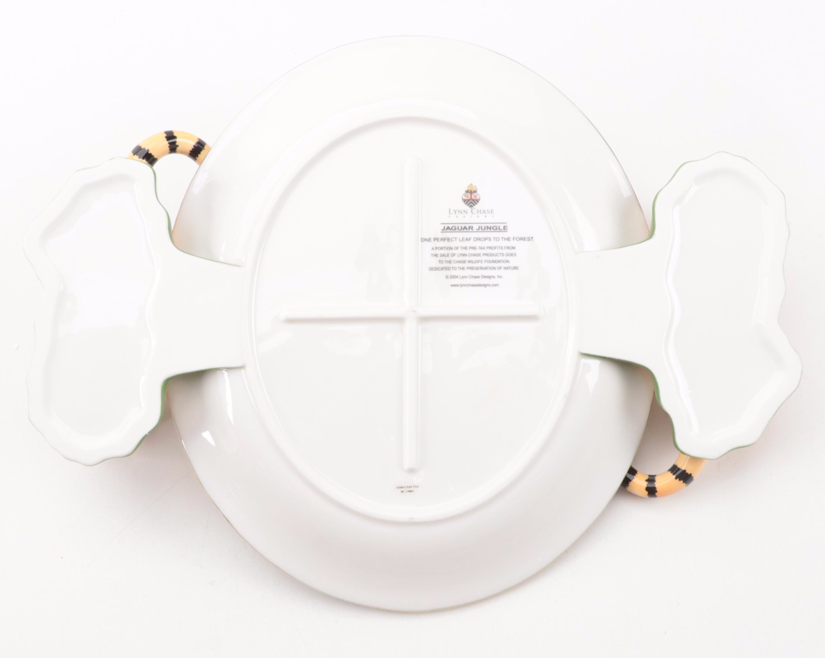 Lynn Chase Designs "Party Time" and "Jaguar Jungle" Porcelain Serving Pieces