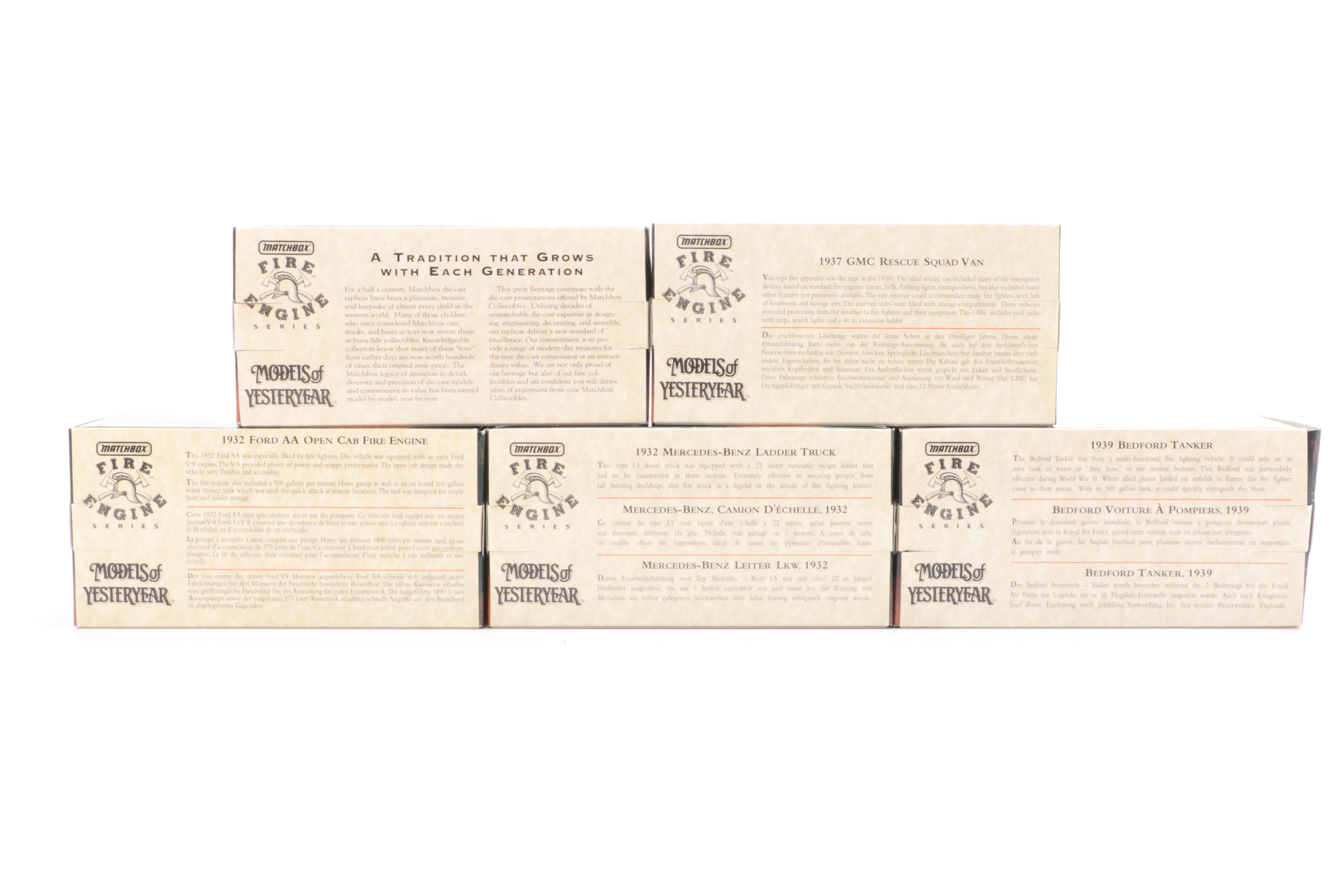 Matchbox "Models of Yesteryear" and Other Model Fire Engines