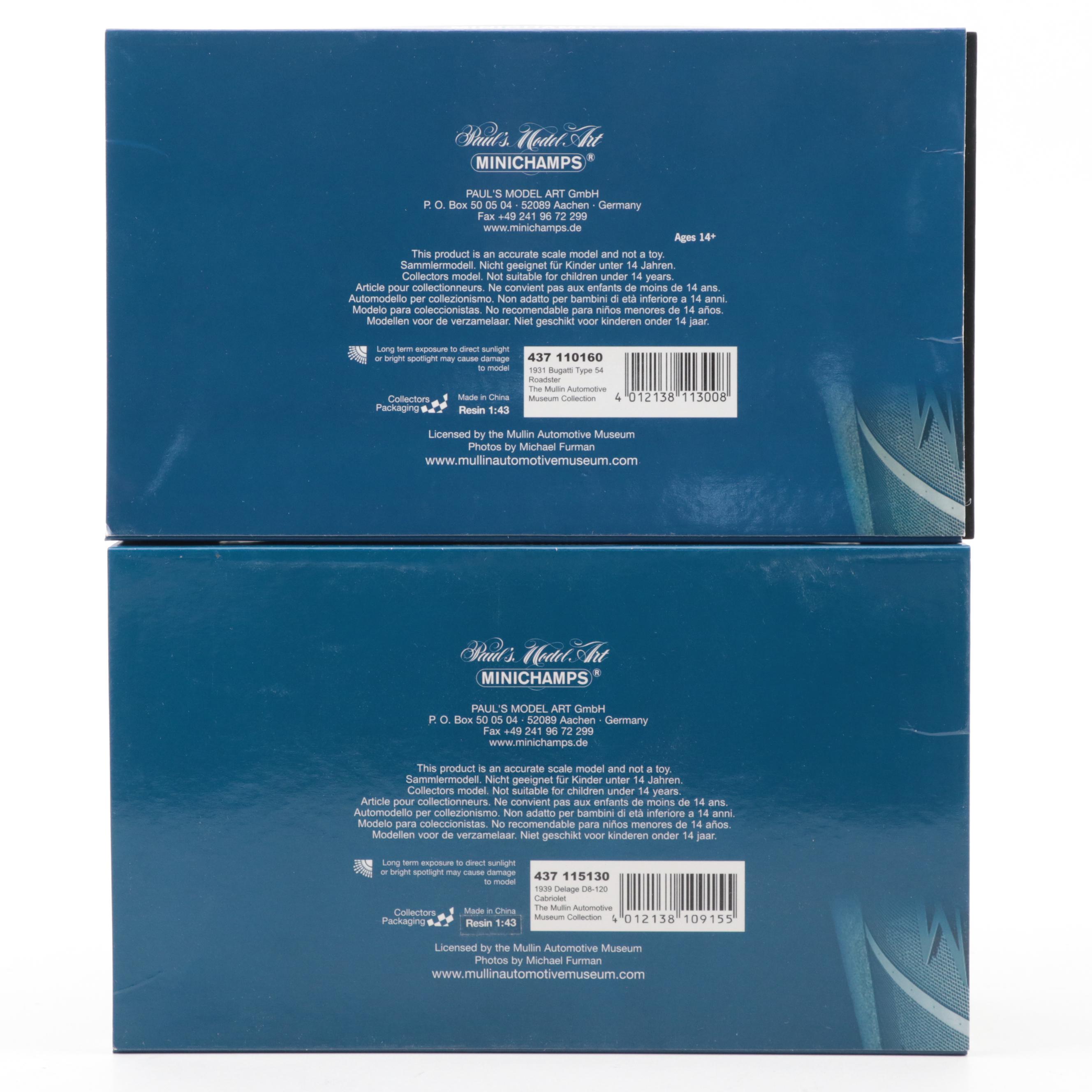 Black Hawk Automotive Museum "1938 Bugatti" and Other Diecast Model Cars