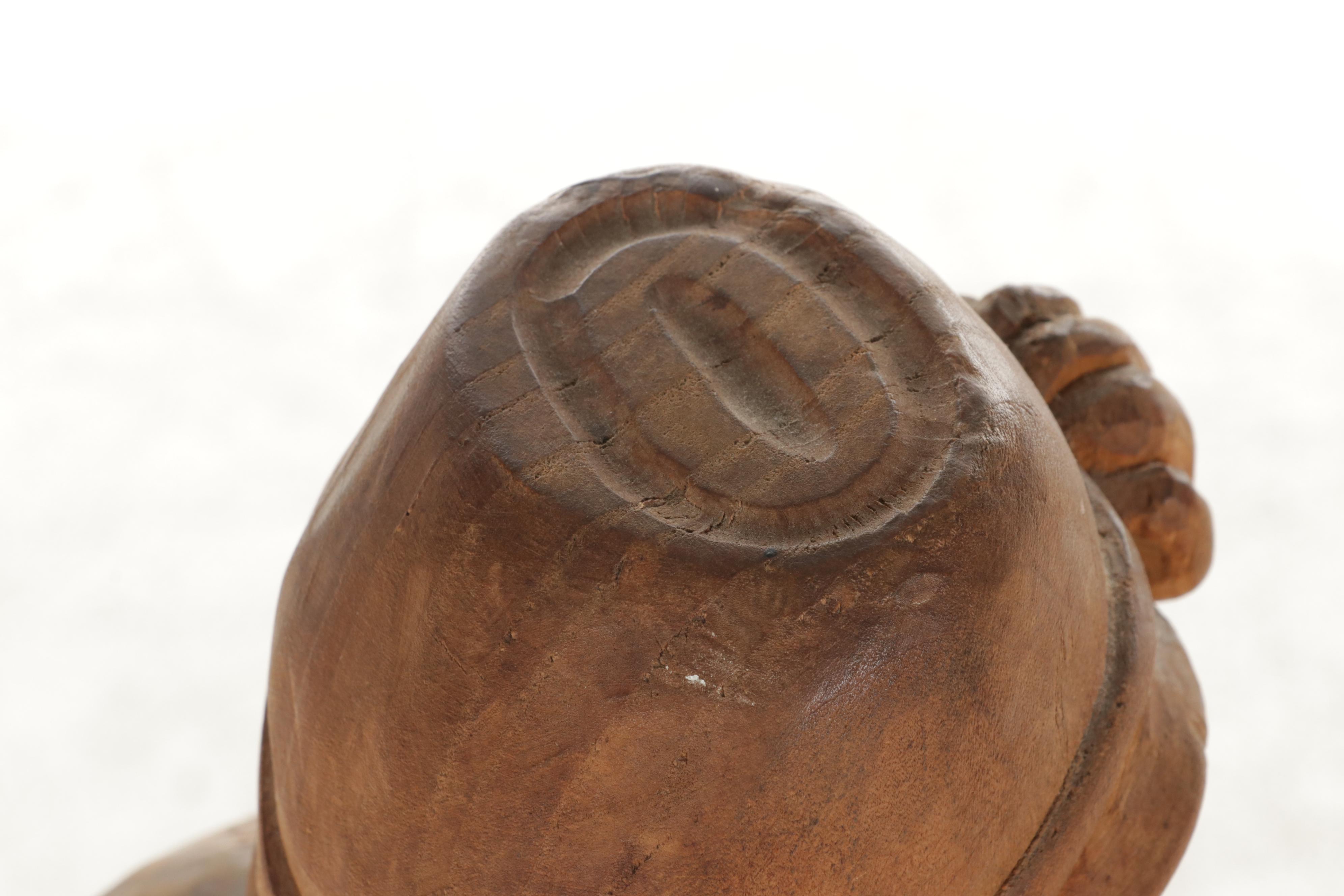 Folk Art Carved Wood Sculpture of Stacked Figures, Mid-Late 20th Century