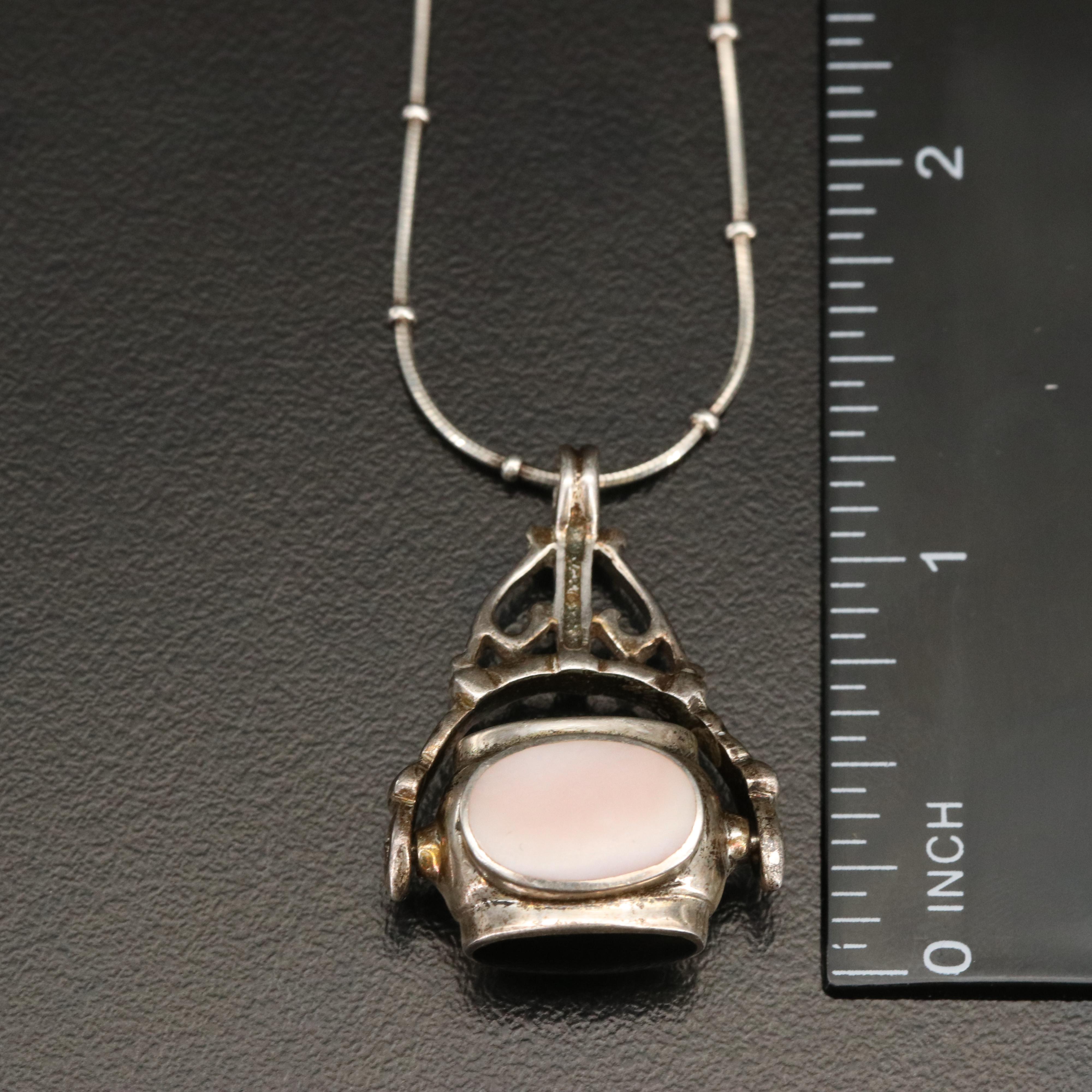 Sterling Necklaces Including Milor, Bloodstone, Carnelian and Mother-of-Pearl