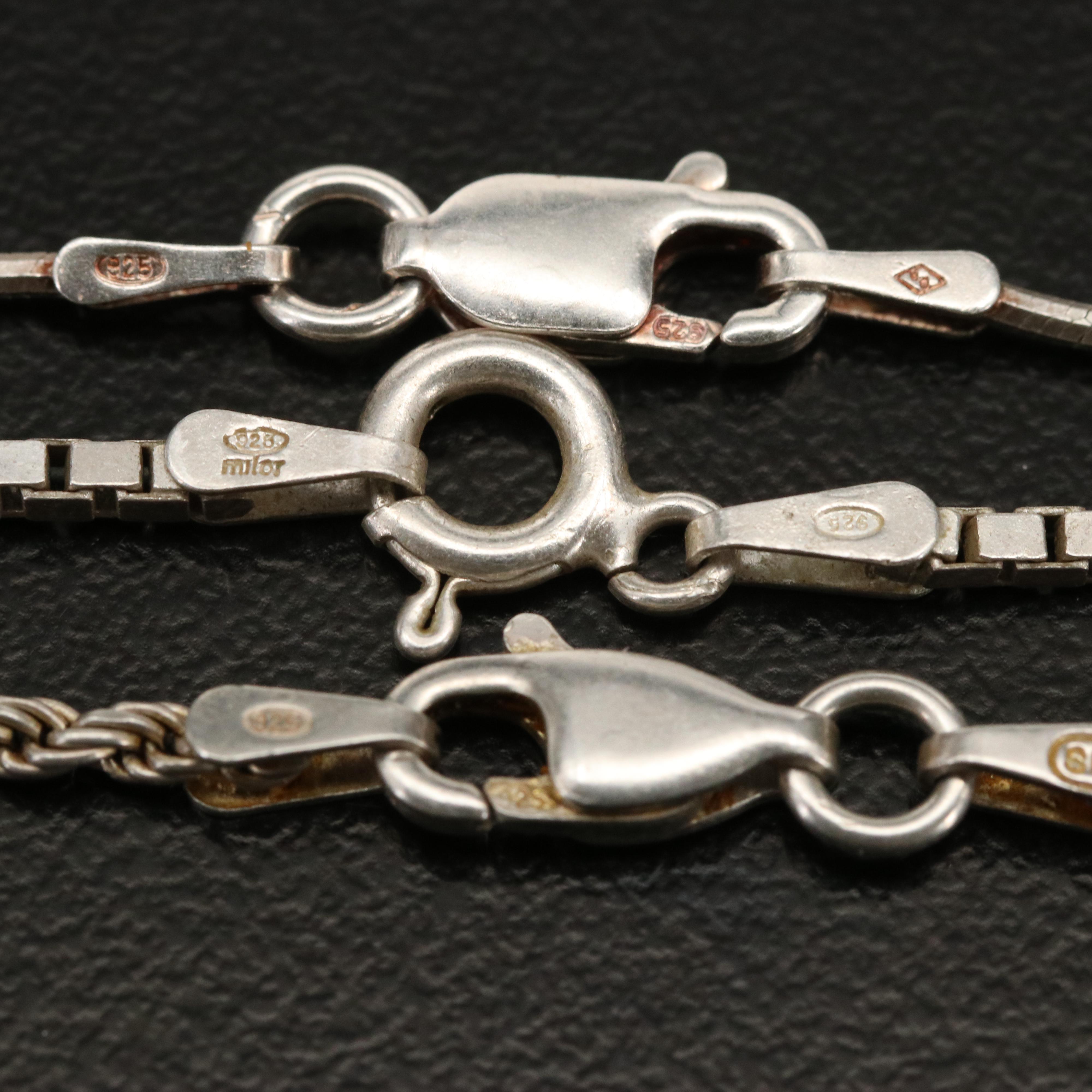 Sterling Necklaces Including Milor, Bloodstone, Carnelian and Mother-of-Pearl