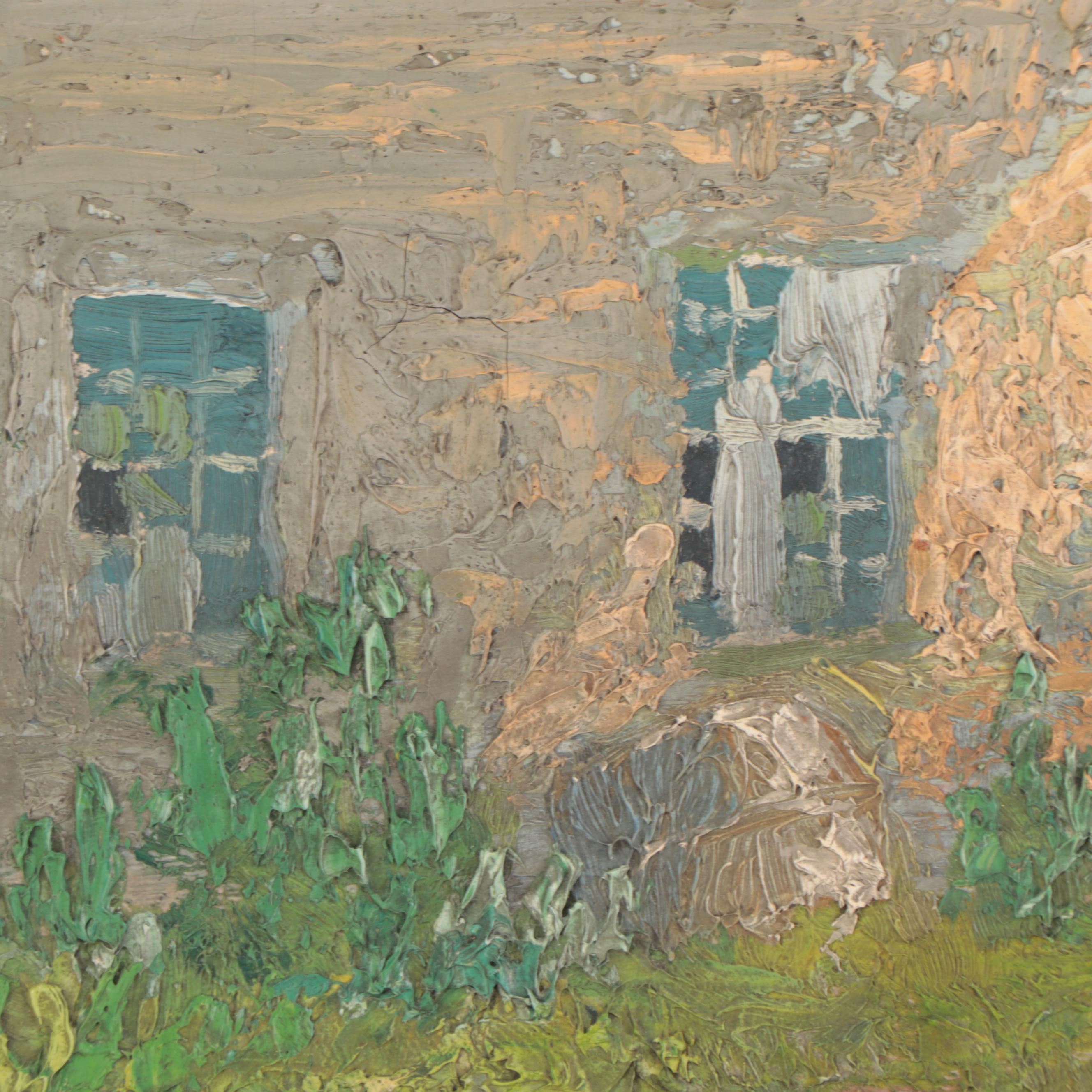 George Jensen Landscape Oil Painting of Dwelling