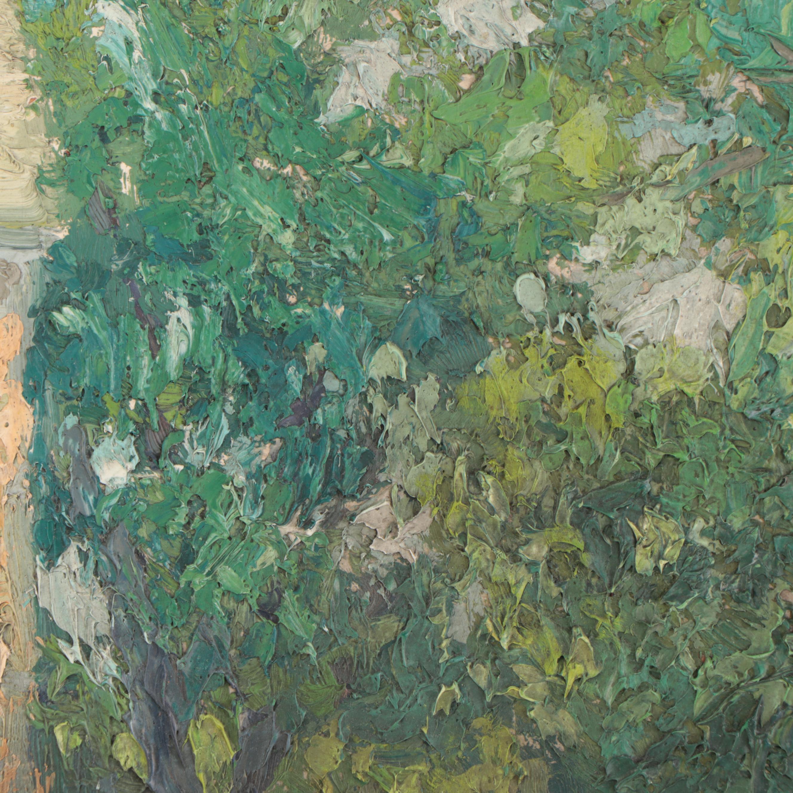 George Jensen Landscape Oil Painting of Dwelling