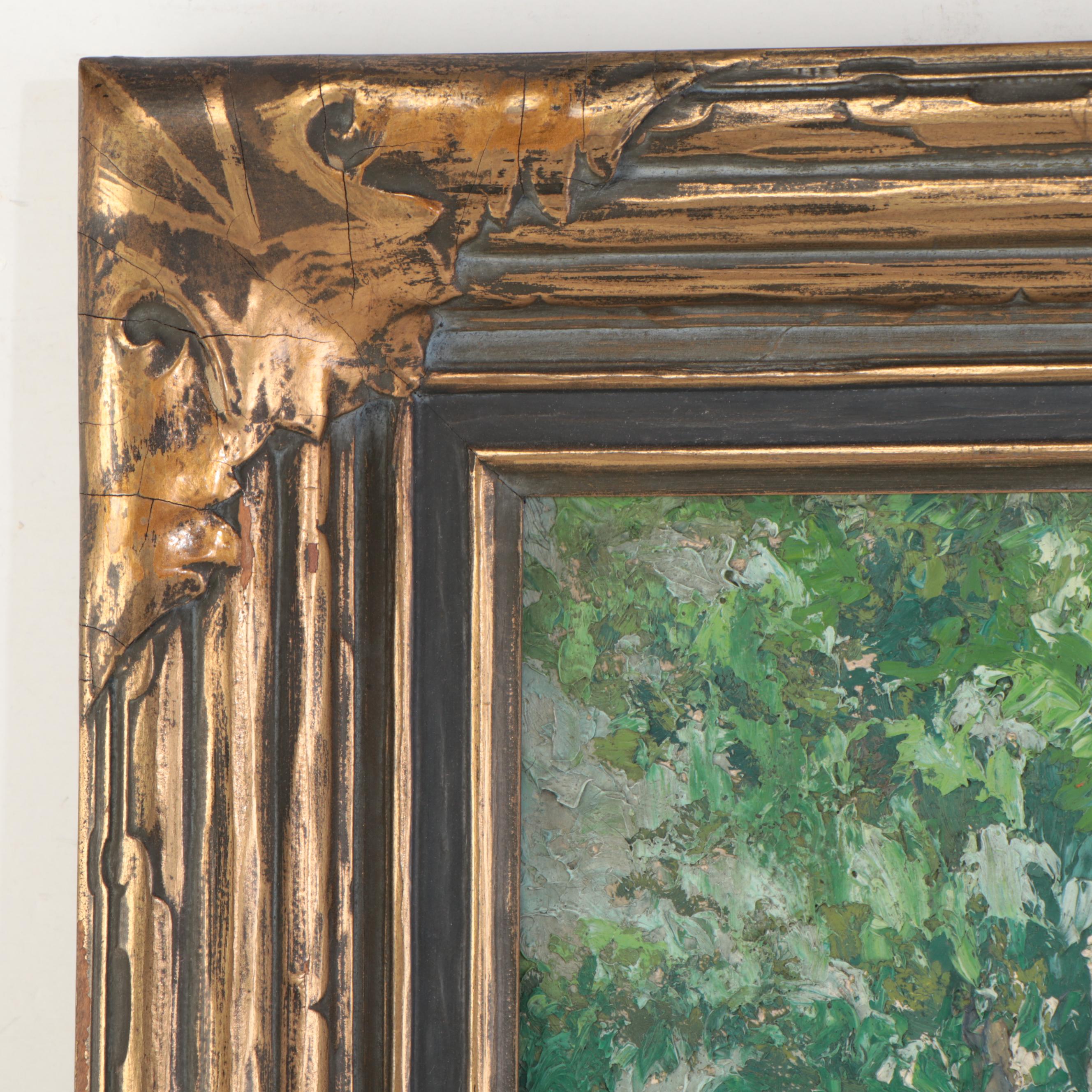 George Jensen Landscape Oil Painting of Dwelling