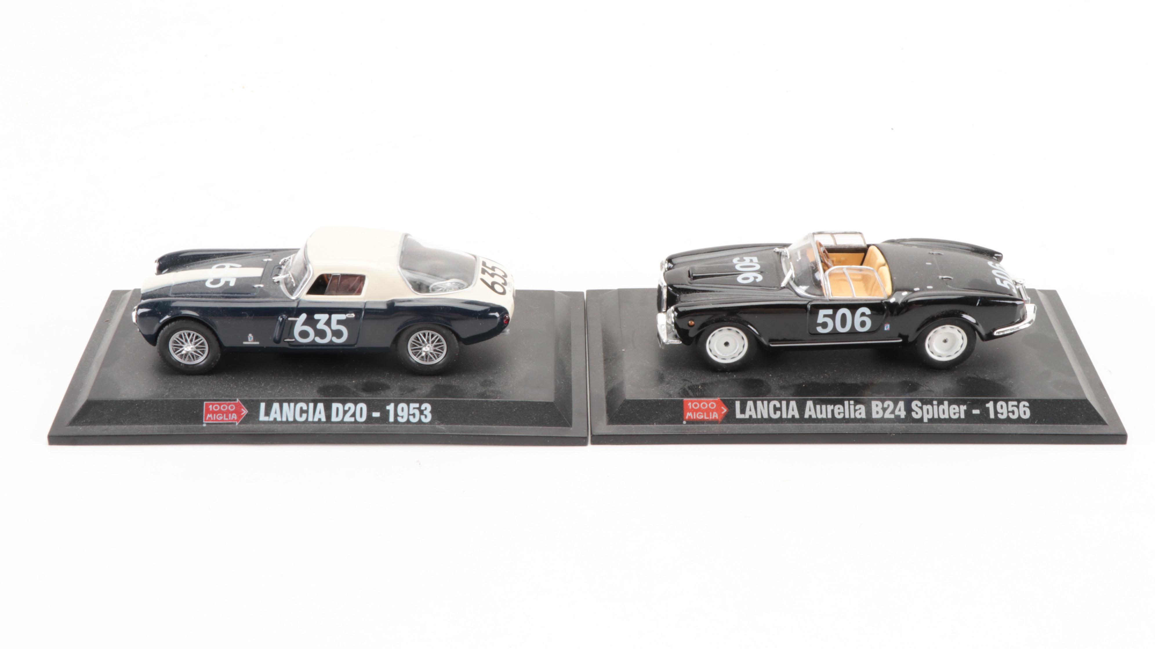 Mille Miglia Fiat 508 Berlinetta, Zagato 8V and Other Diecast Scale Model Cars