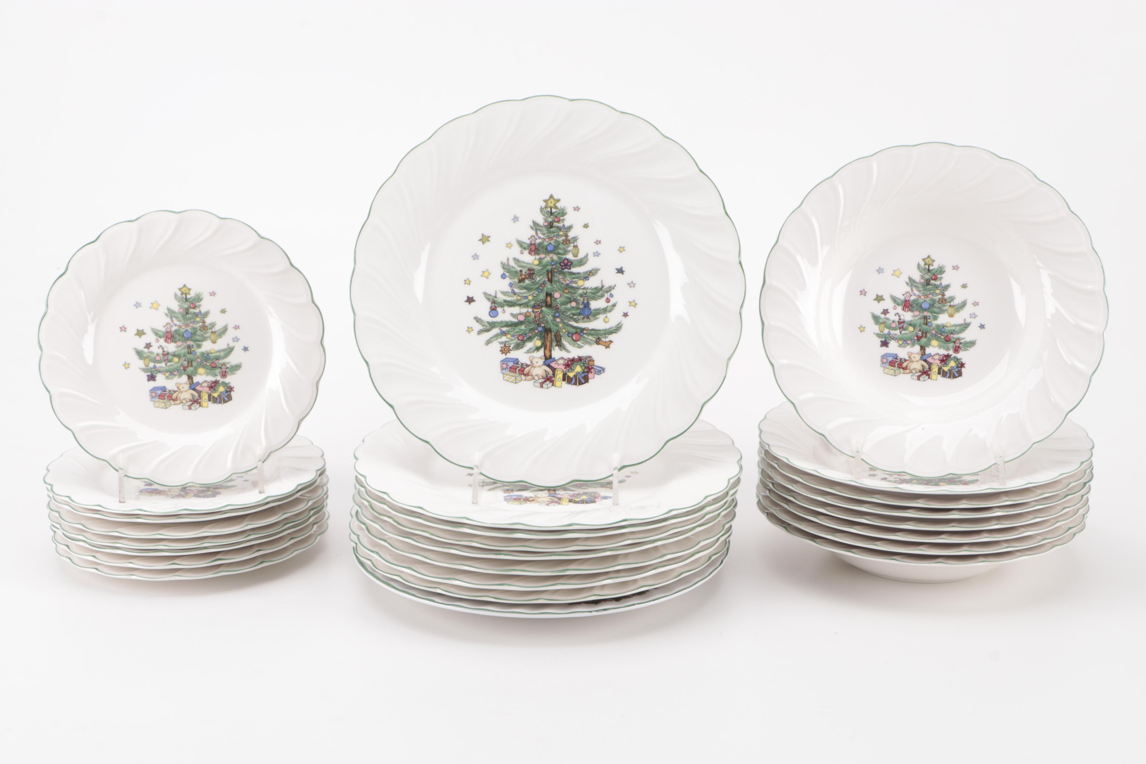 Nikko and Christmas Village Christmas Tree Dinnerware Collection