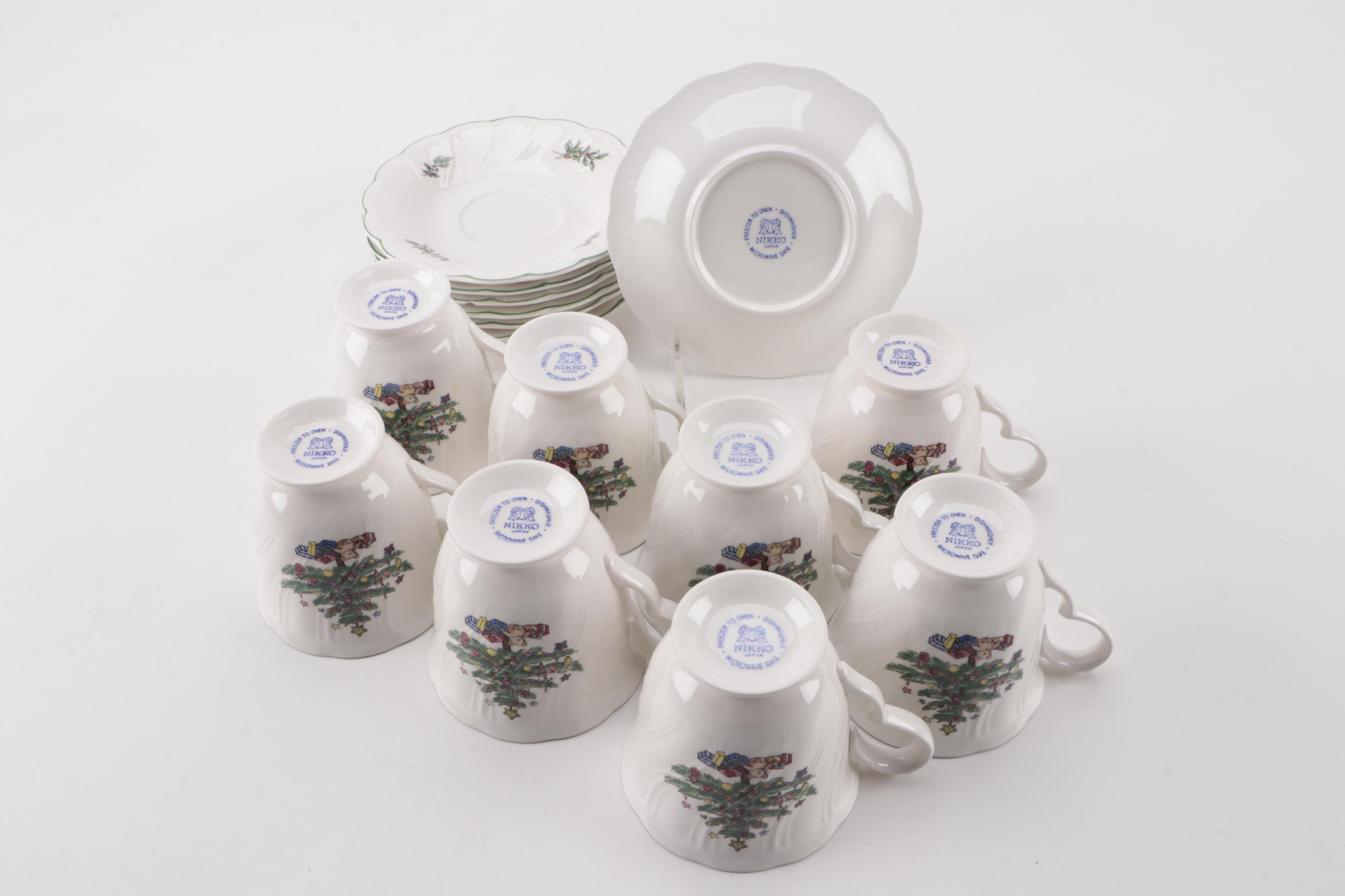 Nikko and Christmas Village Christmas Tree Dinnerware Collection